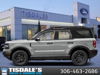<b>Leather Seats,  Heated Seats, Sunroof, Ford Co-Pilot360 Assist+, Equipment Group 400A!</b><br> <br> <br> <br>Check out the large selection of new Fords at Tisdales today!<br> <br>  This 2024 Ford Bronco Sport is no rip-off of its bigger brother; its an off road-capable and versatile compact SUV. <br> <br>A compact footprint, an iconic name, and modern luxury come together to make this Bronco Sport an instant classic. Whether your next adventure takes you deep into the rugged wilds, or into the rough and rumble city, this Bronco Sport is exactly what you need. With enough cargo space for all of your gear, the capability to get you anywhere, and a manageable footprint, theres nothing quite like this Ford Bronco Sport.<br> <br> This cactus grey SUV  has an automatic transmission and is powered by a  250HP 2.0L 4 Cylinder Engine.<br> <br> Our Bronco Sports trim level is Badlands. Rugged and capable, this Bronco Sport Badlands is ready for your next off-road adventure, with beefy off-road suspension, a reinforced undercarriage with 4 skid plates, off-road wheels, and front tow hooks. Also standard include heated seats with SiriusXM streaming radio and exclusive aluminum wheels. This SUV also features a slew of standard infotainment and convenience features, including voice-activated automatic air conditioning, an 8-inch SYNC 3 powered infotainment screen with Apple CarPlay and Android Auto, smart charging USB type-A and type-C ports, 4G LTE mobile hotspot internet access, proximity keyless entry with remote start, and a robust terrain management system that features the trademark Go Over All Terrain (G.O.A.T.) driving modes. Additional features include blind spot detection, rear cross traffic alert and pre-collision assist with automatic emergency braking, lane keeping assist, lane departure warning, forward collision alert, driver monitoring alert, a rear-view camera, 3 12-volt DC and 120-volt AC power outlets, and so much more. This vehicle has been upgraded with the following features: Leather Seats,  Heated Seats, Sunroof, Ford Co-pilot360 Assist+, Equipment Group 400a, Premium Package, Class Ii Trailer Tow Package. <br><br> View the original window sticker for this vehicle with this url <b><a href=http://www.windowsticker.forddirect.com/windowsticker.pdf?vin=3FMCR9D92RRE89302 target=_blank>http://www.windowsticker.forddirect.com/windowsticker.pdf?vin=3FMCR9D92RRE89302</a></b>.<br> <br>To apply right now for financing use this link : <a href=http://www.tisdales.com/shopping-tools/apply-for-credit.html target=_blank>http://www.tisdales.com/shopping-tools/apply-for-credit.html</a><br><br> <br/> Total  cash rebate of $4000 is reflected in the price. Credit includes $4,000 Delivery Allowance.  7.99% financing for 84 months. <br> Buy this vehicle now for the lowest bi-weekly payment of <b>$379.40</b> with $0 down for 84 months @ 7.99% APR O.A.C. ( Plus applicable taxes -  $699 administration fee included in sale price.   ).  Incentives expire 2024-06-25.  See dealer for details. <br> <br>Tisdales is not your standard dealership. Sales consultants are available to discuss what vehicle would best suit the customer and their lifestyle, and if a certain vehicle isnt readily available on the lot, one will be brought in.<br> Come by and check out our fleet of 20+ used cars and trucks and 70+ new cars and trucks for sale in Kindersley.  o~o