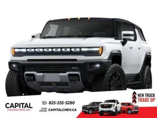 This GMC HUMMER EV SUV boasts a Electric engine powering this Automatic transmission. 2X PREFERRED EQUIPMENT GROUP includes standard equipment, Wireless Phone Projection, for Apple CarPlay and Android Auto, Wireless Phone Charging (Not compatible with all phones. Compliant batteries include QI and PMA technologies. Reference Mobile devices manual to confirm what type of battery it uses.).* This GMC HUMMER EV SUV Features the Following Options *Wipers, 3 front intermittent, Rainsense, Windows, remote Express-Down, front and rear door windows, Window, Power Rear Drop Glass, Wi-Fi Hotspot capable (Terms and limitations apply. See onstar.ca or dealer for details.), Wheel, Spare 22 x 9.5 Gloss Black Painted Aluminum, USB Ports, rear, dual, charge-only, USB Ports, 2 (first row) located on console, Universal Home Remote, Ultium Rear Drive Unit 1-motor, Integrated Inverter, Ultium Front Drive Unit 1-motor, Integrated Inverter, Park System.* Stop By Today *Stop by Capital Chevrolet Buick GMC Inc. located at 13103 Lake Fraser Drive SE, Calgary, AB T2J 3H5 for a quick visit and a great vehicle!