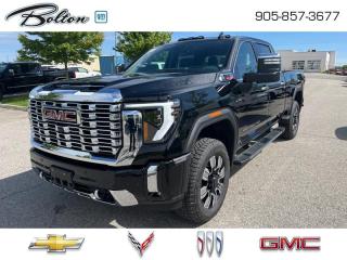 <b>Diesel Engine, Leather Seats, Denali Reserve Package,  Max Trailering Package!</b><br> <br> <br> <br>  With stout build quality and astounding towing capability, there isnt a better choice than this GMC 2500HD for all your work-site needs. <br> <br>This 2024 GMC 2500HD is highly configurable work truck that can haul a colossal amount of weight thanks to its potent drivetrain. This truck also offers amazing interior features that nestle occupants in comfort and luxury, with a great selection of tech features. For heavy-duty activities and even long-haul trips, the 2500HD is all the truck youll ever need.<br> <br> This onyx black sought after diesel Crew Cab 4X4 pickup   has an automatic transmission and is powered by a  470HP 6.6L 8 Cylinder Engine.<br> <br> Our Sierra 2500HDs trim level is Denali. This top of the line Sierra 2500HD Denali is the ultimate 3/4 ton truck as it comes loaded with luxurious features such as leather cooled seats, power adjustable pedals with memory settings, a heavy-duty suspension, lane departure warning, forward collision alert, exclusive aluminum wheels and exterior styling, signature LED lighting, a large touchscreen with navigation, wireless Apple CarPlay, Android Auto and 4G LTE capability. Additionally, this truck also comes with a leather wrapped steering wheel with audio controls, wireless charging, Bose premium audio, remote engine start, a CornerStep rear bumper and cargo tie downs hooks with LED box lighting and a ProGrade trailering system with hitch guidance and an integrated brake controller. This vehicle has been upgraded with the following features: Diesel Engine, Leather Seats, Denali Reserve Package,  Max Trailering Package. <br><br> <br>To apply right now for financing use this link : <a href=http://www.boltongm.ca/?https://CreditOnline.dealertrack.ca/Web/Default.aspx?Token=44d8010f-7908-4762-ad47-0d0b7de44fa8&Lang=en target=_blank>http://www.boltongm.ca/?https://CreditOnline.dealertrack.ca/Web/Default.aspx?Token=44d8010f-7908-4762-ad47-0d0b7de44fa8&Lang=en</a><br><br> <br/>    5.49% financing for 84 months. <br> Buy this vehicle now for the lowest bi-weekly payment of <b>$694.30</b> with $11647 down for 84 months @ 5.49% APR O.A.C. ( Plus applicable taxes -  Plus applicable fees   ).  Incentives expire 2024-07-02.  See dealer for details. <br> <br>At Bolton Motor Products, we offer new Chevrolet, Cadillac, Buick, GMC cars and trucks in Bolton, along with used cars, trucks and SUVs by top manufacturers. Our sales staff will help you find that new or used car you have been searching for in the Bolton, Brampton, Nobleton, Kleinburg, Vaughan, & Maple area. o~o