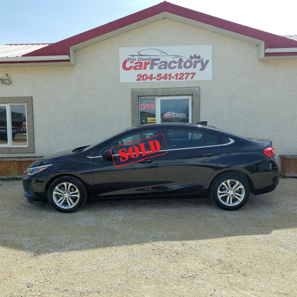 <p>Local, Accident Free, One Owner and Lady Driven with only 34,665 KM. This extremely well taken care of 2019 Cruze is loaded up with Heated Seats, Apple/Android Car Play, and a Power Sunroof, Remote Start and more....Payments as low as  $87.00 weekly plus taxes get pre-approved today ! Compare cars with more than double the KM and no sunroof for more money....Priced to Sell !</p><p>We offer on- the - spot financing; we finance all levels of credit.</p><p>Balance of Manufactures New Vehicle Warranty</p><p>All vehicles come with a Manitoba safety.</p><p>We are proud members of The Manitoba Used Car Dealer Association as well as the Manitoba Chamber of Commerce.</p><p>All payments, and prices, are plus applicable taxes. Dealers permit #4821</p>