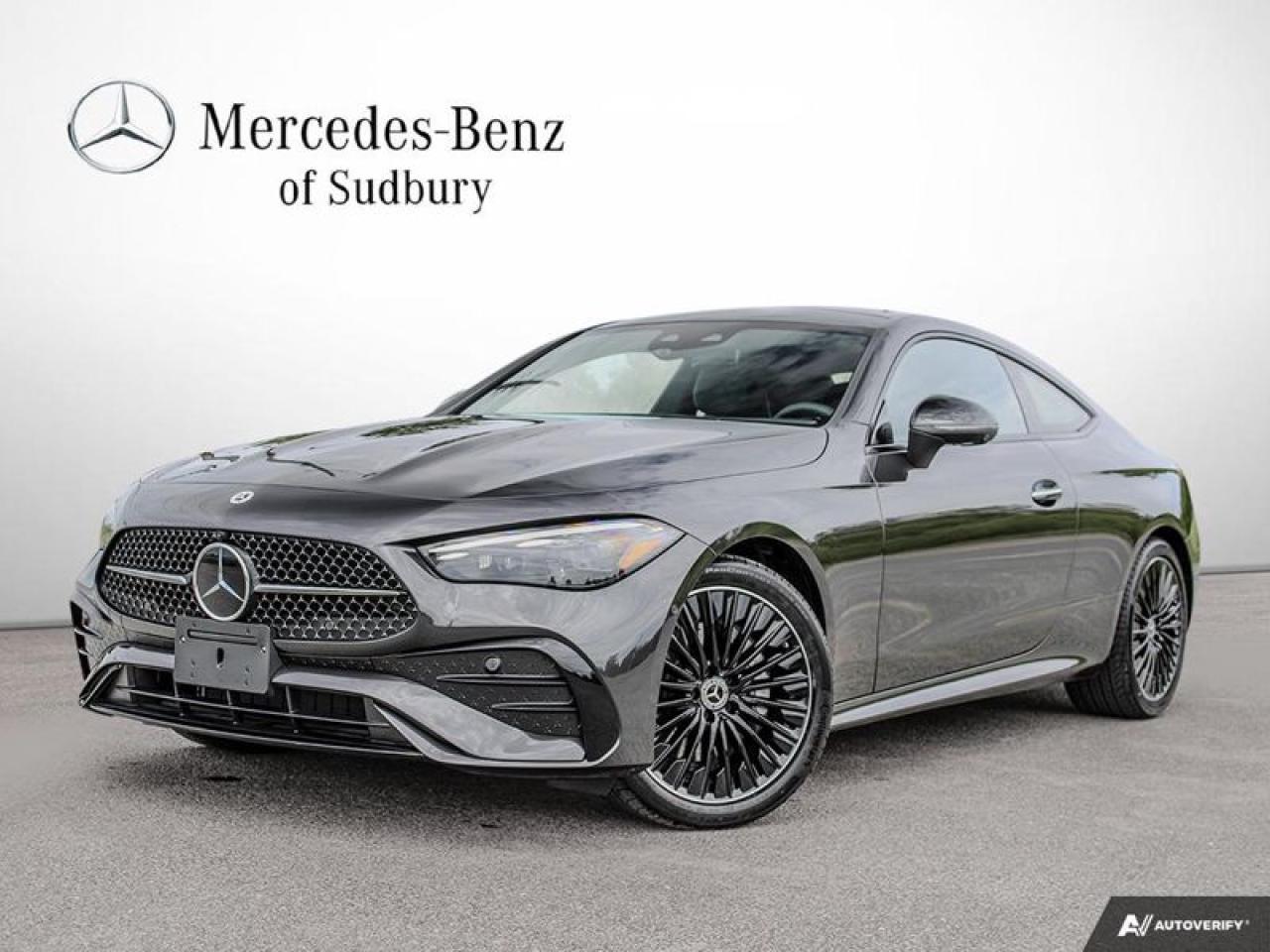 <b>Leather Seats, Metal Weave Trim!</b><br> <br> <br> <br>Check out our wide selection of <b>NEW</b> and <b>PRE-OWNED</b> vehicles today!<br> <br>  This all-new 2024 CLE is a culmination of Mercedes class and refinement. <br> <br>This all-new 2024 CLE the latest milestone in a long Mercedes-Benz tradition: merging the finest in comfort and innovation with the purest in driving excitement. The CLEs striking, fluid design houses a space of remarkably generous dimensions, materials and accessories. With a focus on both comfort and spirited driving, this coupe proves that you can actually have your cake and eat it too.<br> <br> This graphite gray metallic coupe  has an automatic transmission and is powered by a  255HP 2.0L 4 Cylinder Engine.<br> <br> Our CLEs trim level is 300 4MATIC Coupe. This alluring coupe is decked with great standard features such as a sunroof, an EASY-PACK power trunk, an MBUX infotainment system with integrated navigation and smartphone integration with Apple CarPlay and Android Auto, and smart device remote engine start. Additional features include heated sport front seats, a heated steering wheel, illuminated cupholders and dual-zone climate control. Safety features also include automated parking sensors, lane keep assist with lane departure warning, blind spot detection, and even more. This vehicle has been upgraded with the following features: Leather Seats, Metal Weave Trim.  This is a demonstrator vehicle driven by a member of our staff, so we can offer a great deal on it.<br><br> <br>To apply right now for financing use this link : <a href=https://www.mercedes-benz-sudbury.ca/finance/apply-for-financing/ target=_blank>https://www.mercedes-benz-sudbury.ca/finance/apply-for-financing/</a><br><br> <br/> Weve discounted this vehicle $2000. See dealer for details. <br> <br>Mercedes-Benz of Sudbury is a new and pre-owned Mercedes-Benz dealership in Greater Sudbury. We proudly serve and ship to the Northern Ontario area. In our online showroom, youll find an outstanding selection of Mercedes-Benz cars and Mercedes-AMG vehicles you might not find so easily elsewhere. Or perhaps youre in the market for Mercedes-Benz vans or vehicles from our Corporate Fleet Program? We can help you with that too. We offer comprehensive service here at Mercedes-Benz of Sudbury!Our dealership also stocks Mercedes-AMG, and we welcome you to browse our inventory of Certified Pre-Owned vehiclesowning a Mercedes-Benz is quite affordable. We offer a variety of financing and leasing options to help get you behind the wheel of a Mercedes-Benz. And to keep it running optimally, we service and sell parts and accessories for your new Mercedes-Benz. Welcome to Mercedes-Benz of Sudbury! If you have any needs we havent yet addressed, then please contact us at 705-522-7777.<br> Come by and check out our fleet of 20+ used cars and trucks and 50+ new cars and trucks for sale in Sudbury.  o~o