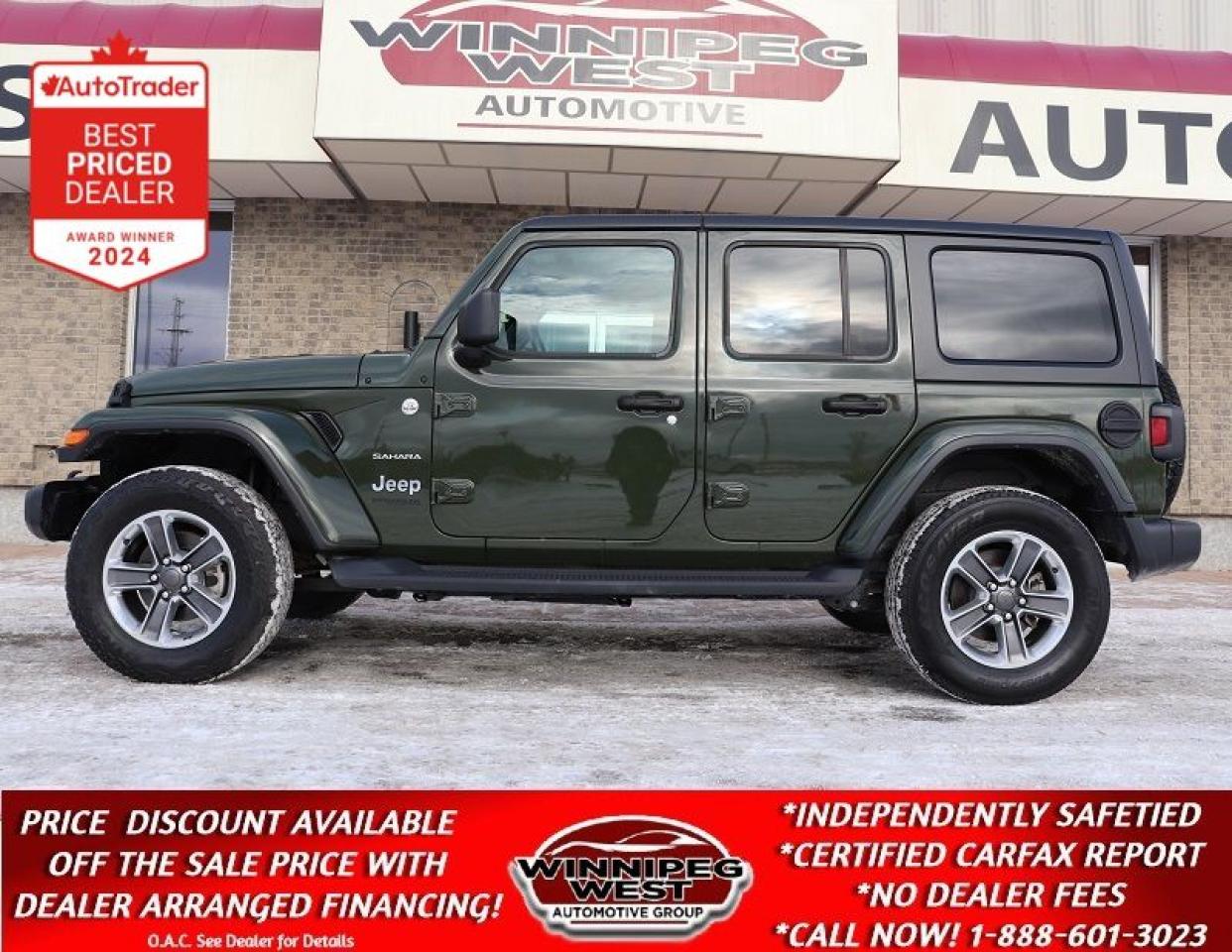 Used 2021 Jeep Wrangler UNLIMITED SAHARA EDITION 2.0T 4X4, LOADED, AS NEW! for sale in Headingley, MB