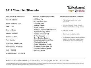 Used 2018 Chevrolet Silverado 1500 LTZ 