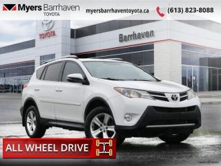 <b>Sunroof,  Heated Seats,  Rear View Camera,  SiriusXM,  Aluminum Wheels!</b><br> <br>  Compare at $17574 - Our Live Market Price is just $16898! <br> <br>   The Toyota RAV4 stands out in the competitive compact SUV segment. This  2014 Toyota RAV4 is fresh on our lot in Ottawa. <br> <br>If youre shopping for a compact SUV with good cargo space, a car-like ride, and excellent reliability, the 2014 Toyota RAV4 is worth a look. Audio buffs will love the straightforward Entune audio system that includes apps and Bluetooth audio streaming for added convenience. A short time behind the wheel of the Toyota RAV4 reveals a vehicle that is well-balanced, quiet at highway speeds and smooth riding over most surfaces. The RAV4 for 2014 uses high-quality plastics and soft-touch surfaces to create a comfortable and inviting interior.This  SUV has 124,940 kms. Its  white in colour  . It has an automatic transmission and is powered by a  176HP 2.5L 4 Cylinder Engine.   This vehicle has been upgraded with the following features: Sunroof,  Heated Seats,  Rear View Camera,  Siriusxm,  Aluminum Wheels,  Fog Lamps,  Air Conditioning. <br> <br>To apply right now for financing use this link : <a href=https://www.myersbarrhaventoyota.ca/quick-approval/ target=_blank>https://www.myersbarrhaventoyota.ca/quick-approval/</a><br><br> <br/><br> Buy this vehicle now for the lowest bi-weekly payment of <b>$197.41</b> with $0 down for 48 months @ 9.99% APR O.A.C. ( Plus applicable taxes -  Plus applicable fees   ).  See dealer for details. <br> <br>At Myers Barrhaven Toyota we pride ourselves in offering highly desirable pre-owned vehicles. We truly hand pick all our vehicles to offer only the best vehicles to our customers. No two used cars are alike, this is why we have our trained Toyota technicians highly scrutinize all our trade ins and purchases to ensure we can put the Myers seal of approval. Every year we evaluate 1000s of vehicles and only 10-15% meet the Myers Barrhaven Toyota standards. At the end of the day we have mutual interest in selling only the best as we back all our pre-owned vehicles with the Myers *LIFETIME ENGINE TRANSMISSION warranty. Thats right *LIFETIME ENGINE TRANSMISSION warranty, were in this together! If we dont have what youre looking for not to worry, our experienced buyer can help you find the car of your dreams! Ever heard of getting top dollar for your trade but not really sure if you were? Here we leave nothing to chance, every trade-in we appraise goes up onto a live online auction and we get buyers coast to coast and in the USA trying to bid for your trade. This means we simultaneously expose your car to 1000s of buyers to get you top trade in value. <br>We service all makes and models in our new state of the art facility where you can enjoy the convenience of our onsite restaurant, service loaners, shuttle van, free Wi-Fi, Enterprise Rent-A-Car, on-site tire storage and complementary drink. Come see why many Toyota owners are making the switch to Myers Barrhaven Toyota. <br>*LIFETIME ENGINE TRANSMISSION WARRANTY NOT AVAILABLE ON VEHICLES WITH KMS EXCEEDING 140,000KM, VEHICLES 8 YEARS & OLDER, OR HIGHLINE BRAND VEHICLE(eg. BMW, INFINITI. CADILLAC, LEXUS...) o~o