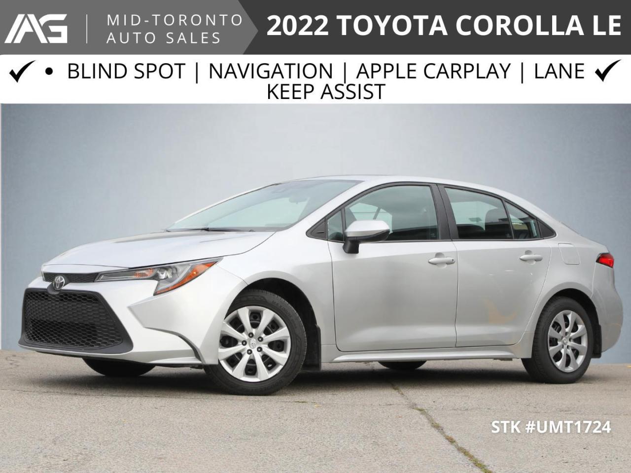 Used 2022 Toyota Corolla LE - Lane Keeping system - Navigation W/Apple Carplay Andriod Auto - Blind Spot Warning system for sale in North York, ON