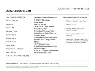Used 2023 Lexus IS 350 F SPORT 2 | AWD | Low KMs for sale in Winnipeg, MB