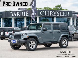 Used 2015 Jeep Wrangler Unlimited Sahara PLATINUM MEMBERSHIP INCLUDED | FRESHLY SAFTIED ! | DUAL TOPS | ANVIL GREY | ONE OWNER for sale in Barrie, ON