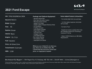 Used 2021 Ford Escape SE Clean CARFAX | Local Vehicle for sale in Winnipeg, MB