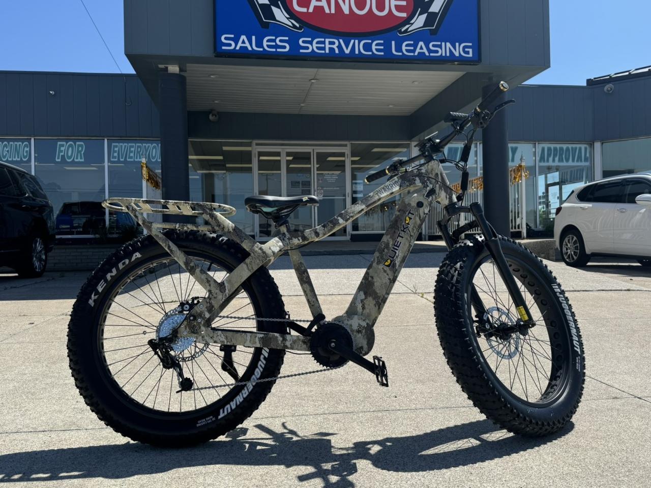 <p style=text-align: center;><span style=font-size: 18pt;><strong>2022 QUITEKAT WARRIOR</strong></span></p><p style=text-align: center;><span style=font-size: 18pt;>FULL ELECTRIC POWER WITH PEDALS </span></p><p style=text-align: center;><span style=font-size: 18pt;>8-SPEED DRIVETRAIN</span></p><p style=text-align: center;><span style=font-size: 18pt;>48V 14.5 AH LITHIUM BATTERY</span></p><p style=text-align: center;><span style=font-size: 18pt;>4 OFF/ON ROAD TIRES</span></p><p style=text-align: center;><span style=font-size: 18pt;><strong>~53 KILOMETRE RANGE WITH ELECTRIC BATTERY</strong></span></p><p style=text-align: center;><span style=font-size: 18pt;><strong>43 KM/H MAXIMUM SPEED</strong></span></p><p style=text-align: center;> </p><p style=text-align: center;><span style=font-size: 18pt;>Two units available, one medium and one large.</span></p><p style=text-align: center;><span style=font-size: 18pt;>Very lightly used.</span></p><p style=text-align: center;><span style=font-size: 18pt;>Please contact for more information.</span></p><p style=text-align: center;> </p><p style=text-align: center;> </p><p style=box-sizing: border-box; margin-bottom: 1rem; margin-top: 0px; color: #212529; font-family: -apple-system, BlinkMacSystemFont, Segoe UI, Roboto, Helvetica Neue, Arial, Noto Sans, Liberation Sans, sans-serif, Apple Color Emoji, Segoe UI Emoji, Segoe UI Symbol, Noto Color Emoji; font-size: 16px; background-color: #ffffff; text-align: center; line-height: 1;><span style=box-sizing: border-box; font-family: arial, helvetica, sans-serif;><span style=box-sizing: border-box; font-weight: bolder;><span style=box-sizing: border-box; font-size: 14pt;>Here at Lanoue/Amfar Sales, Service & Leasing in Tilbury, we take pride in providing the public with a wide variety of High-Quality Pre-owned Vehicles. We recondition and certify our vehicles to a level of excellence that exceeds the Status Quo. We treat our Customers like family and provide the highest level of service from Start to Finish. If you’d like a smooth & stress-free car shopping experience, give one of our Sales Associates a call at 1-844-682-3325 to help you find your next NEW-TO-YOU vehicle!</span></span></span></p><p style=box-sizing: border-box; margin-bottom: 1rem; margin-top: 0px; color: #212529; font-family: -apple-system, BlinkMacSystemFont, Segoe UI, Roboto, Helvetica Neue, Arial, Noto Sans, Liberation Sans, sans-serif, Apple Color Emoji, Segoe UI Emoji, Segoe UI Symbol, Noto Color Emoji; font-size: 16px; background-color: #ffffff; text-align: center; line-height: 1;><span style=box-sizing: border-box; font-family: arial, helvetica, sans-serif;><span style=box-sizing: border-box; font-weight: bolder;><span style=box-sizing: border-box; font-size: 14pt;>Although we try to take great care in being accurate with the information in this listing, from time to time, errors occur. The vehicle is priced as it is physically equipped. Minor variances will not effect pricing. Please verify the vehicle is As Expected when you visit. Thank You!</span></span></span></p>