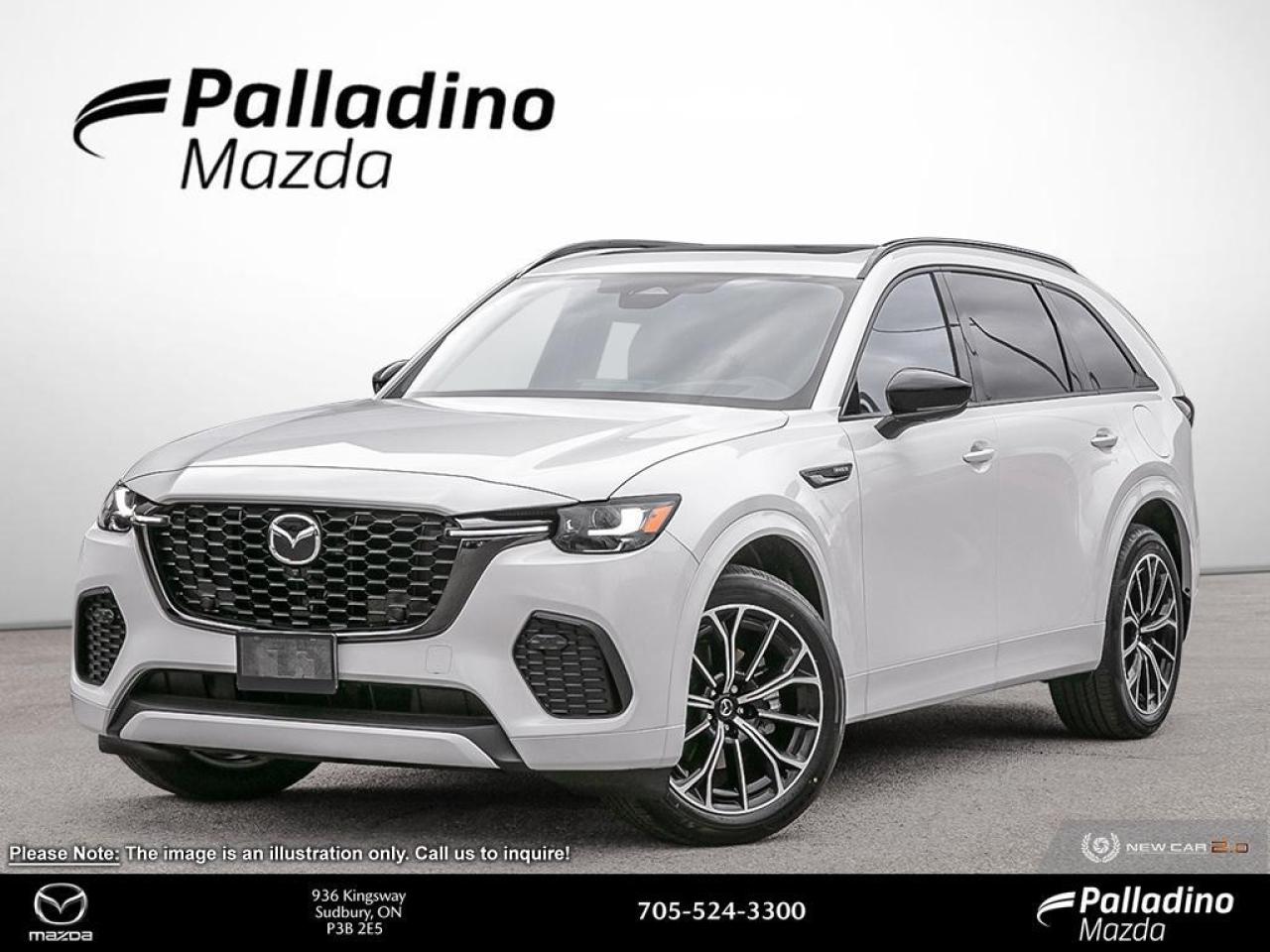 <p>  
			 
			  Hello. 
			 
			
			 
			 This white SUV  has an automatic transmission and is powered by a  323HP 2.5L 4 Cylinder Engine.
			 
			 Our CX-70 PHEVs trim level is GT. 
			
			 
			To apply right now for financing use this link : https://www.palladinomazda.ca/finance/
			
			 
			    Incentives expire 2024-05-31.  See dealer for details. 
			 
			Palladino Mazda in Sudbury Ontario is your ultimate resource for new Mazda vehicles and used Mazda vehicles. We not only offer our clients a large selection of top quality</p>
<p> but we do so with uncompromising customer service and professionalism. We takes pride in representing one of Canadas premier automotive brands. Mazda models lead the way in terms of affordability</p>
<p> and fuel efficiency.
			 Come by and check out our fleet of 90+ used cars and trucks and 110+ new cars and trucks for sale in Sudbury.  o~o </p>
<a href=http://www.palladinomazda.ca/new/inventory/Mazda-CX70_PHEV-2025-id10704517.html>http://www.palladinomazda.ca/new/inventory/Mazda-CX70_PHEV-2025-id10704517.html</a>