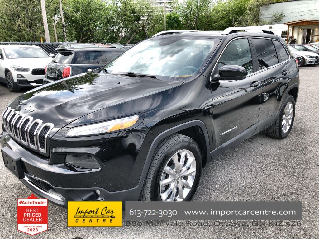 Used 2015 Jeep Cherokee Limited LEATHER, MOONROOF, HTD. SEATS, ALLOY WHEEL for Sale in Ottawa, Ontario