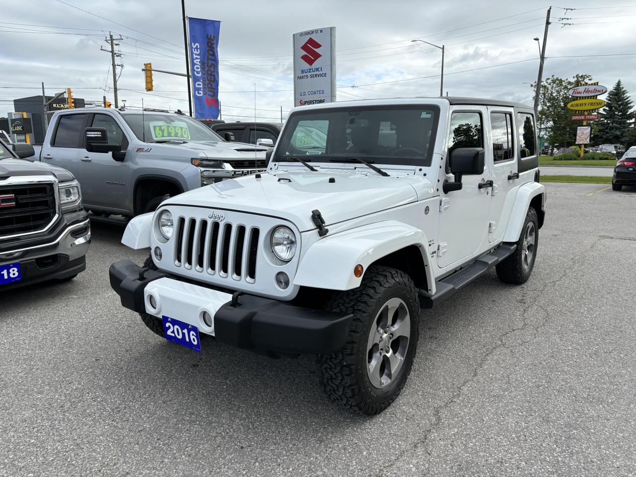 Used 2016 Jeep Wrangler Unlimited Sahara 4x4 ~Heated Seats ~Ko2 Tires ~NAV for sale in Barrie, ON