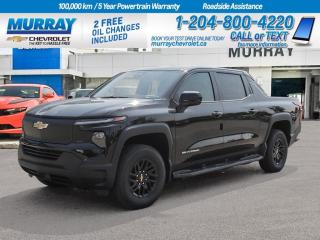Welcome to Murray Chevrolet Winnipeg, where we present you with the brand new 2024 Chevrolet Silverado EV Work Truck. A perfect blend of power, reliability, and sustainability, this crew cab pickup truck is designed to meet the needs of hardworking individuals and businesses.  Powered by an advanced electric engine, this Silverado EV is not only economical but also environment-friendly. Despite its heavy-duty credentials, it operates quietly and smoothly, providing you with a comfortable driving experience whether youre in the city or on the highway.  As you would expect from a work truck, the 2024 Chevrolet Silverado EV offers ample space. The crew cab pickup body style ensures theres enough room for your team and their gear. Yet, the design is sleek and modern, guaranteeing youll make a great impression wherever you go.  With just 10 kilometers on the clock, this vehicle is fresh, pristine, and ready for action. Its newness is not just about the low mileage - its an assurance of top-notch condition, innovative features, and cutting-edge technology.  Come to Murray Chevrolet Winnipeg to discover the 2024 Chevrolet Silverado EV Work Truck. Experience the perfect combination of power, space, and sustainability. Were confident that once you test drive this vehicle, youll see its the right fit for your needs.  Includes $5000 Federal Rebate Dealer Permit #1740