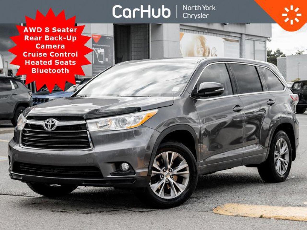 KBB.com Best Buy Awards. This Toyota Highlander boasts a Regular Unleaded V-6 3.5 L/211 engine powering this Automatic transmission. Window Grid Diversity Antenna, Wheels: 18 Aluminum Alloy, Wheels w/Silver Accents. Our advertised prices are for consumers (i.e. end users) only. The CARFAX report indicates that it was previously registered in Newfoundland  This Toyota Highlander Comes Equipped with These Options Transmission: 6-Speed Automatic -inc: transmission cooler Cruise Control w/Steering Wheel Controls Heated Front Seats Power Font Seats Backup Camera AM/FM/Sirius XM Sat Radio Ready/CD player 6.1 display screen Bluetooth capability Voice recognition Audio auxiliary input jack USB audio input Air Conditioning 6 speakers and multifunctional steering wheel controls  Call today or drop by for more information.
 

Drive Happy with CarHub
*** All-inclusive, upfront prices -- no haggling, negotiations, pressure, or games

 

*** Purchase or lease a vehicle and receive a $1000 CarHub Rewards card for service.

 

*** 3 day CarHub Exchange program available on most used vehicles. Details: www.northyorkchrysler.ca/exchange-program/

 

*** 36 day CarHub Warranty on mechanical and safety issues and a complete car history report

 

*** Purchase this vehicle fully online on CarHub websites

 

Transparency Statement
Online prices and payments are for finance purchases -- please note there is a $750 finance/lease fee. Cash purchases for used vehicles have a $2,200 surcharge (the finance price + $2,200), however cash purchases for new vehicles only have tax and licensing extra -- no surcharge. NEW vehicles priced at over $100,000 including add-ons or accessories are subject to the additional federal luxury tax. While every effort is taken to avoid errors, technical or human error can occur, so please confirm vehicle features, options, materials, and other specs with your CarHub representative. This can easily be done by calling us or by visiting us at the dealership. CarHub used vehicles come standard with 1 key. If we receive more than one key from the previous owner, we include them with the vehicle. Additional keys may be purchased at the time of sale. Ask your Product Advisor for more details. Payments are only estimates derived from a standard term/rate on approved credit. Terms, rates and payments may vary. Prices, rates and payments are subject to change without notice. Please see our website for more details.
