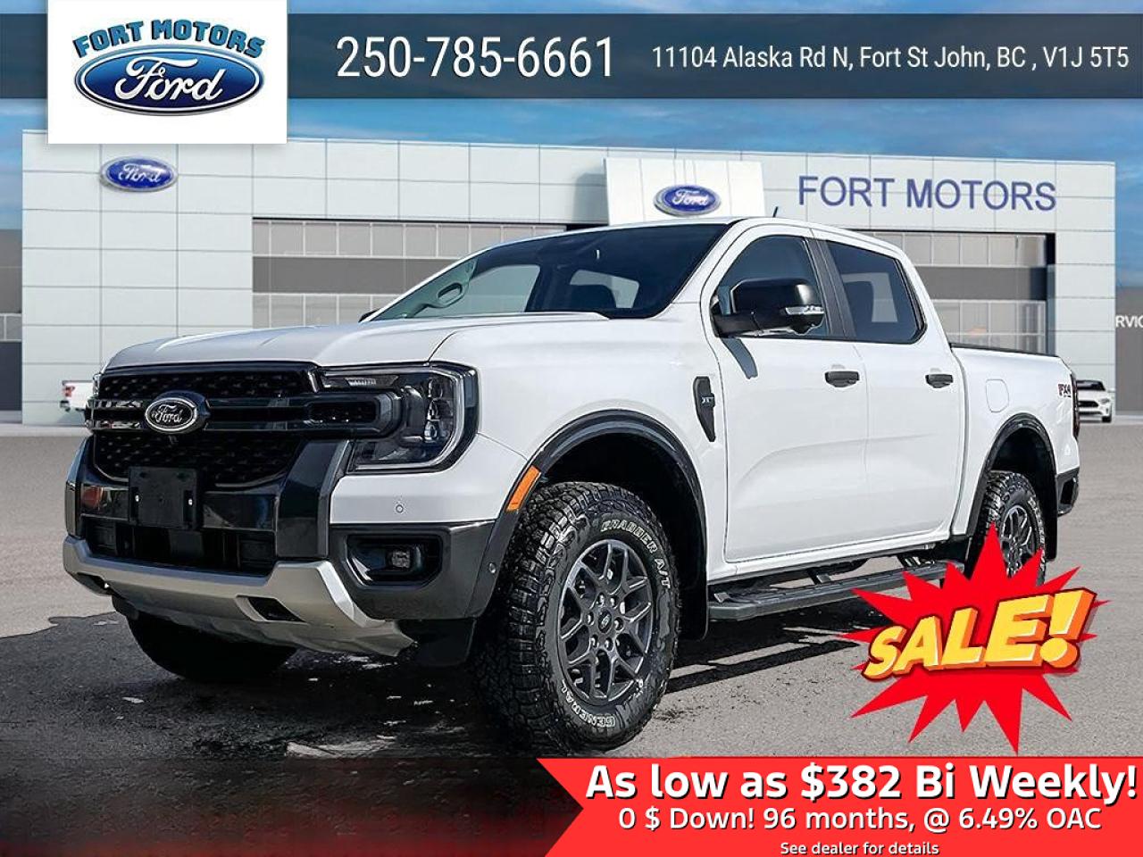 <p>Get ready to conquer any terrain with this brand new 2024 Ford Ranger XLT, available now at Fort Motors! This powerful pickup truck is decked out in Oxford White with a sleek Ebony interior, making a statement wherever you go. The XLT trim level boasts a wealth of features designed to enhance your driving experience, from the comfortable premium cloth seats to the advanced technology package.</p><p>&nbsp;</p><p>This Ranger is built for adventure with its FX4 Off-Road Package, featuring an off-road tuned suspension, 3.73 locking differential, and LT255/70R17 A/T OWL tires. The Sport Appearance Package adds a touch of aggressive style with its 17-inch gray painted aluminum wheels. Stay comfortable in any weather with the dual-zone electronic climate control and keep your cargo protected with the integrated box side step and all-weather floor liners.</p><p>&nbsp;</p><p>Here are five features that will make you fall in love with this Ranger:</p><p><br><br></p><ul><ul><li><strong>FX4 Off-Road Package:</strong> Take on any trail with confidence thanks to the off-road tuned suspension, locking differential, and rugged tires.</li></ul></ul><p>&nbsp;</p><ul><ul><li><strong>Sport Appearance Package:</strong> Turn heads with the stylish 17-inch gray painted aluminum wheels and other sporty accents.</li></ul></ul><p>&nbsp;</p><ul><ul><li><strong>Power Sliding Rear Window:</strong> Enjoy the fresh air and convenience of a power-operated rear window.</li></ul></ul><p>&nbsp;</p><ul><ul><li><strong>Dual-Zone Electronic Climate Control:</strong> Keep everyone comfortable with independent temperature settings for the driver and passenger.</li></ul></ul><p>&nbsp;</p><ul><ul><li><strong>XLT Technology Package:</strong> Stay connected and entertained with navigation, a premium sound system, and other advanced features.</li></ul></ul><p><br><br></p><p>Visit Fort Motors today to experience the power and versatility of this new 2024 Ford Ranger XLT for yourself!</p><p>&nbsp;</p><p><em>Powered by AutoIntelligence&trade; AI</em></p><p>&nbsp;</p>