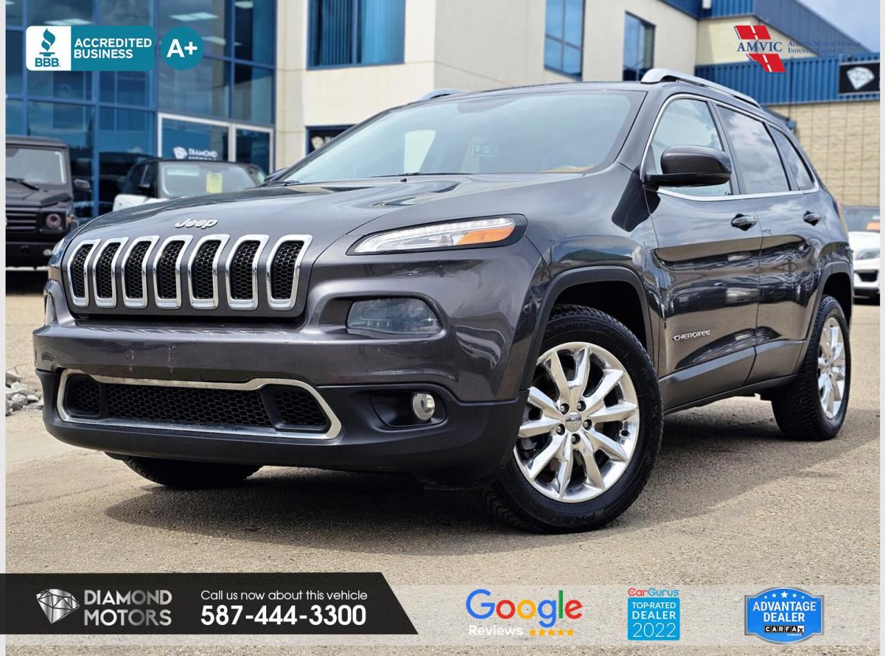 3.2L 6 CYLINDER ENGINE, NO ACCIDENTS, NAVIGATION, BLUETOOTH, BACKUP CAMERA, LEATHER, SUNROOF, HEATED SEATS, HEATED STEERING WHEEL, POWER TAILGATE, PREMIUM AUDIO, CRUISE CONTROL, REMOTE STARTER,PUSH START, KEYLESS ENTRY, AND MUCH MORE! <br/> <br/>  <br/> Just Arrived 2015 Jeep Cherokee Limited 4WD Grey has 138,297 KM on it. 3.2L 6 Cylinder Engine engine, Four-Wheel Drive, Automatic transmission, 5 Seater passengers, on special price for $16,900.00. <br/> <br/>  <br/> Book your appointment today for Test Drive. We offer contactless Test drives & Virtual Walkarounds. Stock Number: 24133 <br/> <br/>  <br/> Diamond Motors has built a reputation for serving you, our customers. Being honest and selling quality pre-owned vehicles at competitive & affordable prices. Whenever you deal with us, you know you get to deal and speak directly with the owners. This means unique personalized customer service to meet all your needs. No high-pressure sales tactics, only upfront advice. <br/> <br/>  <br/> Why choose us? <br/>  <br/> Certified Pre-Owned Vehicles <br/> Family Owned & Operated <br/> Finance Available <br/> Extended Warranty <br/> Vehicles Priced to Sell <br/> No Pressure Environment <br/> Inspection & Carfax Report <br/> Professionally Detailed Vehicles <br/> Full Disclosure Guaranteed <br/> AMVIC Licensed <br/> BBB Accredited Business <br/> CarGurus Top-rated Dealer 2022 <br/> <br/>  <br/> Phone to schedule an appointment @ 587-444-3300 or simply browse our inventory online www.diamondmotors.ca or come and see us at our location at <br/> 3403 93 street NW, Edmonton, T6E 6A4 <br/> <br/>  <br/> To view the rest of our inventory: <br/> www.diamondmotors.ca/inventory <br/> <br/>  <br/> All vehicle features must be confirmed by the buyer before purchase to confirm accuracy. All vehicles have an inspection work order and accompanying Mechanical fitness assessment. All vehicles will also have a Carproof report to confirm vehicle history, accident history, salvage or stolen status, and jurisdiction report. <br/>