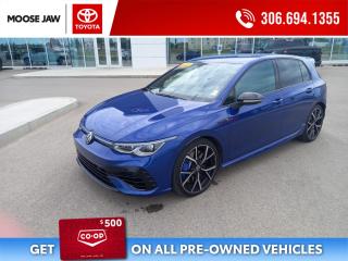 Used 2022 Volkswagen Golf R 2.0L TURBO I4 315 HP, 4MOTION ALL WHEEL DRIVE, R-PERFORMANCE TORQUE VECTORING, HEAD-UP DISPLAY, DIGITAL COCKPIT PRO, NAVIGATION, WIRELESS APPLE CARPLAY & ANDROID AUTO, WIRELESS CHARGING, VW CAR-NET for sale in Moose Jaw, SK