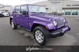 Used 2017 Jeep Wrangler Unlimited Sahara | XTREME PURPLE! | Heated Leather Seats | Freedom Top | Remote Start | Alpine Stereo | Low KM for sale in Weyburn, SK