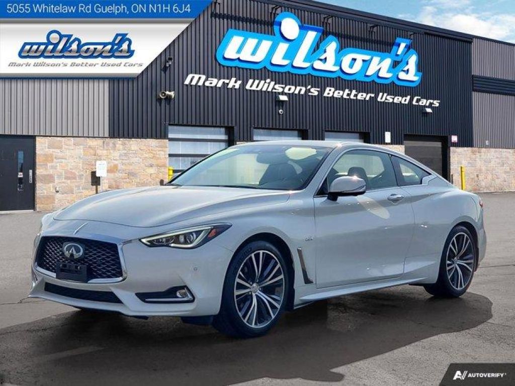 Used 2017 Infiniti Q60 2.0t AWD Coupe, Leather, Nav, Sunroof, Heated Seats, Bose Audio, 360 Reverse Cam, & more! for Sale in Guelph, Ontario