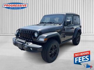 <b>Rear Camera,  Bluetooth,  Off-Road Suspension,  Fog Lamps
!</b><br> <br>    This ultra capable Jeep Wrangler was built to be tough and reliable, with next level comfort and convenience. This  2022 Jeep Wrangler is for sale today. <br> <br>No matter where your next adventure takes you, this Jeep Wrangler is ready for the challenge. With advanced traction and handling capability, sophisticated safety features and ample ground clearance, the Wrangler is designed to climb up and crawl over the toughest terrain. Inside the cabin of this Wrangler offers supportive seats and comes loaded with the technology you expect while staying loyal to the style and design youve come to know and love.This  SUV has 63,639 kms. Its  grey in colour  . It has a 8 speed automatic transmission and is powered by a  285HP 3.6L V6 Cylinder Engine. <br> <br> Our Wranglers trim level is Sport. This Wrangler Sport is exactly what you want from an off-roading machine with skid plates, tow hooks, a sport bar, Dana axles, and a shift-on-the-fly transfer case. Uconnect with Bluetooth communication and streaming allows for fun drives on the way to the trail, while beefy off-road wheels to make sure you go over any terrain. A rearview camera and fog lamps help you stay safe.
 This vehicle has been upgraded with the following features: Rear Camera,  Bluetooth,  Off-road Suspension,  Fog Lamps
. <br> To view the original window sticker for this vehicle view this <a href=http://www.chrysler.com/hostd/windowsticker/getWindowStickerPdf.do?vin=1C4GJXAG6NW171758 target=_blank>http://www.chrysler.com/hostd/windowsticker/getWindowStickerPdf.do?vin=1C4GJXAG6NW171758</a>. <br/><br> <br>To apply right now for financing use this link : <a href=https://www.progressiveautosales.com/credit-application/ target=_blank>https://www.progressiveautosales.com/credit-application/</a><br><br> <br/><br><br> Progressive Auto Sales provides you with the all the tools you need to find and purchase a used vehicle that meets your needs and exceeds your expectations. Our Sarnia used car dealership carries a wide range of makes and models for exceptionally low prices due to our extensive network of Canadian, Ontario and Sarnia used car dealerships, leasing companies and auction groups. </br>

<br> Our dealership wouldnt be where we are today without the great people in Sarnia and surrounding areas. If you have any questions about our services, please feel free to ask any one of our staff. If you want to visit our dealership, you can also find our hours of operation and location information on our Contact page. </br> o~o