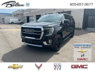 <b>MUST SEE! LOADED SLT PREMIUM PACKAGE<br>CLEAN CARFAX - ACCIDENT FREE<br>*VEHICLE COMES WITH IMMOBILIZER TO PREVENT THEFT*<br><br>Sunroof, Leather Seats, Diesel Engine, Luxury Package!<br> <br></b><br>  Our sales staff will help you find that used vehicle you have been looking for - come see us today!<br> <br>   This GMC Yukon XL offers convenience and premium comfort with smart, innovative functionality. This  2024 GMC Yukon XL is fresh on our lot in Bolton. <br> <br>This GMC Yukon XL is a traditional full-size SUV thats thoroughly modern. With its truck-based body-on-frame platform, its every bit as tough and capable as a full size pickup truck. The handsome exterior and well-appointed interior are what make this SUV a desirable family hauler. This Yukon sits above the competition in tech, features and aesthetics while staying capable and comfortable enough to take the whole family and a camper along for the adventure. This  SUV has 25,642 kms. Its  onyx black in colour  . It has an automatic transmission and is powered by a  277HP 3.0L Straight 6 Cylinder Engine. <br> <br> Our Yukon XLs trim level is SLT. Stepping up to this Yukon XL SLT is a great choice as it comes perfectly paired with style and functionality. It comes loaded with premium features like a cooled leather seats, wireless charging, premium smooth riding suspension, an large 10.2 inch colour touchscreen featuring wireless Apple CarPlay, Android Auto and a Bose premium audio system, unique aluminum wheels, LED headlights and convenient side assist steps. This gorgeous SUV also includes a leather steering wheel, power liftgate, 12-way power front seats with lumbar support, 4G WiFi hotspot, GMC Connected Access, an HD rear view camera, remote engine start, Teen Driver Technology, front pedestrian braking, front and rear parking assist, lane keep assist with lane departure warning, tow/haul mode, trailering equipment, fog lamps and plenty of cargo room! This vehicle has been upgraded with the following features: Sunroof, Leather Seats, Diesel Engine, Luxury Package. <br> <br>To apply right now for financing use this link : <a href=http://www.boltongm.ca/?https://CreditOnline.dealertrack.ca/Web/Default.aspx?Token=44d8010f-7908-4762-ad47-0d0b7de44fa8&Lang=en target=_blank>http://www.boltongm.ca/?https://CreditOnline.dealertrack.ca/Web/Default.aspx?Token=44d8010f-7908-4762-ad47-0d0b7de44fa8&Lang=en</a><br><br> <br/>This vehicle has met our highest standard and has been put through the GM certification process by our GM trained technicians. Our GM Certified used vehicles go thru an extensive 150 + point inspection and are reconditioned back to near new condition. Each vehicle comes with a minimum of a 3 month, 5000 KM warranty or the balance of the factory warranty (whichever is longer) with 24 hour roadside assistance. They also come with satisfaction guaranteed; a 30 day or 2500 km exchange privilege if you are not completely satisfied. And thats standard. If your budget permits, you can extend or upgrade to an even more comprehensive Certified Pre-Owned Vehicle Protection Plan. Youll also appreciate the convenience of being able to transfer any existing warranties to a new owner, should you ever decide to sell your Certified Pre-Owned Vehicle. If you are a student or recently graduated, you may also qualify for an additional $500 discount when a used GM vehicle is purchased.  For more information, please call any of our knowledgeable used vehicle staff at 877-335-7544.<br> <br/><br>Call 1-877-626-5866 NOW before this vehicle is sold!!! 
*No Hassles, No Haggles, No Admin Fees,* *JUST OUR BEST PRICE, FIRST*!!!
*** GOOD CREDIT, BAD CREDIT, NO CREDIT, LET OUR FINANCE MANAGERS SHOW YOU THE DIFFERENCE THAT BUYING FROM BOLTON GM WILL MAKE, WE SPECIALIZE IN REBUILDING YOUR CREDIT!!!!*** 
Bolton GM is Only 15 minutes from Hwy 9, 400, 427 and 410
See our complete inventory at www.boltongm.ca
 o~o