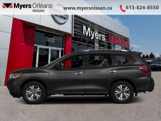 <b>Leather Seats,  Bluetooth,  Heated Seats,  Heated Steering Wheel,  Remote Start!</b><br> <br>    With its stylish cabin and respectable fuel economy ratings, this Nissan Pathfinder is a solid choice for a three-row crossover SUV. This  2017 Nissan Pathfinder is fresh on our lot in Orleans. <br> <br>Load up the entire family with space to spare in this Nissan Pathfinder. This versatile crossover is just as at home eating up miles on the highway as it is running errands around town. With a comfortable interior and respectable fuel economy, the destinations are endless. A sculpted exterior makes this Nissan Pathfinder is one of the most stylish three-row crossovers on the road. Capability at this level always makes for memorable adventures. This  SUV has 135,468 kms. Its  black in colour  . It has an automatic transmission and is powered by a  284HP 3.5L V6 Cylinder Engine.  <br> <br> Our Pathfinders trim level is SL. The SL trim adds a lot of desirable features to this big crossover. It comes with an AM/FM CD/MP3 player with Bluetooth, and SiriusXM, an around view monitor with moving object detection, a motion activated liftgate, remote start, heated leather seats in the first and second rows, a heated steering wheel, memory drivers seat and mirrors, blind spot warning, rear cross traffic alert, aluminum wheels, and more. This vehicle has been upgraded with the following features: Leather Seats,  Bluetooth,  Heated Seats,  Heated Steering Wheel,  Remote Start,  Rear View Camera. <br> <br/><br>We are proud to regularly serve our clients and ready to help you find the right car that fits your needs, your wants, and your budget.And, of course, were always happy to answer any of your questions.Proudly supporting Ottawa, Orleans, Vanier, Barrhaven, Kanata, Nepean, Stittsville, Carp, Dunrobin, Kemptville, Westboro, Cumberland, Rockland, Embrun , Casselman , Limoges, Crysler and beyond! Call us at (613) 824-8550 or use the Get More Info button for more information. Please see dealer for details. The vehicle may not be exactly as shown. The selling price includes all fees, licensing & taxes are extra. OMVIC licensed.Find out why Myers Orleans Nissan is Ottawas number one rated Nissan dealership for customer satisfaction! We take pride in offering our clients exceptional bilingual customer service throughout our sales, service and parts departments. Located just off highway 174 at the Jean DÀrc exit, in the Orleans Auto Mall, we have a huge selection of Used vehicles and our professional team will help you find the Nissan that fits both your lifestyle and budget. And if we dont have it here, we will find it or you! Visit or call us today.<br>*LIFETIME ENGINE TRANSMISSION WARRANTY NOT AVAILABLE ON VEHICLES WITH KMS EXCEEDING 140,000KM, VEHICLES 8 YEARS & OLDER, OR HIGHLINE BRAND VEHICLE(eg. BMW, INFINITI. CADILLAC, LEXUS...)<br> Come by and check out our fleet of 30+ used cars and trucks and 100+ new cars and trucks for sale in Orleans.  o~o