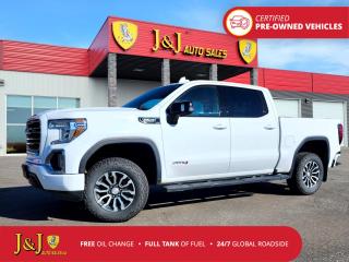 White 2020 GMC Sierra 1500 AT4 4WD 10-Speed Automatic EcoTec3 5.3L V8 Welcome to our dealership, where we cater to every car shoppers needs with our diverse range of vehicles. Whether youre seeking peace of mind with our meticulously inspected and Certified Pre-Owned vehicles, looking for great value with our carefully selected Value Line options, or are a hands-on enthusiast ready to tackle a project with our As-Is mechanic specials, weve got something for everyone. At our dealership, quality, affordability, and variety come together to ensure that every customer drives away satisfied. Experience the difference and find your perfect match with us today.<br><br>10-Speed Automatic, 4WD, Jet Black Leather.