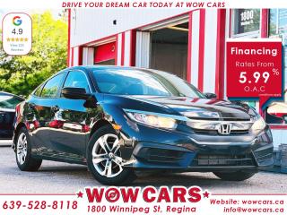 2017 Honda Civic LX includes: <br/> Odometer: 97,962km <br/> Sale Price: $22,998+taxes <br/> Financing Available  <br/> <br/>  <br/> WOW Factors:-  <br/> -Certified and mechanical inspection  <br/> -No Accidents <br/> <br/>  <br/> Highlight Features:- <br/> -Apple Carplay, Android Auto <br/> -Heated Seats <br/> -Backup-Camera <br/> -Remote Starter <br/> -Phone Connectivity <br/> -Power Windows <br/> -Cruise Control and much more. <br/> <br/>  <br/> Financing Available  <br/> Welcome to WOW CARS Family! <br/> Our highest priority is the satisfaction of the customers in each aspect. We deal with the sale/purchase of pre-owned cars, SUVs, VANs, and Trucks. Our main values are truth, transparency, and belief. <br/> <br/>  <br/> Visit WOW CARS Today at 1800 Winnipeg Street Regina, SK S4P1G2, or give us a call at (639) 528-8II8. <br/>