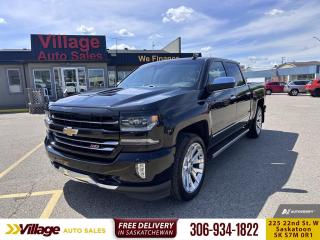<b>Leather Seats,  Heated Seats,  Remote Start,  Aluminum Wheels,  Leather Steering Wheel!</b><br> <br> We sell high quality used cars, trucks, vans, and SUVs in Saskatoon and surrounding area.<br> <br>   Proven strong over a million times over, this iconic Chevy Silverado 1500 is your best choice for work or play. This  2018 Chevrolet Silverado 1500 is for sale today. <br> <br>This Chevy Silverado has the strength, capability and advanced technology to stand the test of time. With brawn, brains, and reliability brought together in one powerful pickup you can trust. It was built by truck people, for truck people, and comes from the family of the most dependable, longest-lasting full-size pickups on the road. For the past 100 years, Chevrolet has been building trucks that are ready to work today, tomorrow and into the future. This  Crew Cab 4X4 pickup  has 110,295 kms. Its  black in colour  . It has a 6 speed automatic transmission and is powered by a   6.2L 8 Cylinder Engine.  It may have some remaining factory warranty, please check with dealer for details. <br> <br> Our Silverado 1500s trim level is LTZ. Upgrading to this Silverado LTZ is a great choice as it comes with premium features like unique aluminum wheels, leather seats, a larger 8 inch touchscreen with Chevrolet MyLink, bluetooth streaming audio and voice-activated technology. Comfort and convenience is enhanced with a rear vision camera, remote vehicle start, a 60/40 split folding bench rear seat, an EZ lift and lower tailgate, a spray in bed liner, steering wheel mounted audio controls, 4G LTE hotspot capability, teen driver technology, SiriusXM radio, signature LED lighting plus it also comes with power heated front seats and power folding exterior mirrors.  This vehicle has been upgraded with the following features: Leather Seats,  Heated Seats,  Remote Start,  Aluminum Wheels,  Leather Steering Wheel,  Touch Screen,  Ez-lift Tailgate. <br> <br>To apply right now for financing use this link : <a href=https://www.villageauto.ca/car-loan/ target=_blank>https://www.villageauto.ca/car-loan/</a><br><br> <br/><br> Buy this vehicle now for the lowest bi-weekly payment of <b>$259.18</b> with $0 down for 84 months @ 5.99% APR O.A.C. ( Plus applicable taxes -  Plus applicable fees   ).  See dealer for details. <br> <br><br> Village Auto Sales has been a trusted name in the Automotive industry for over 40 years. We have built our reputation on trust and quality service. With long standing relationships with our customers, you can trust us for advice and assistance on all your motoring needs. </br>

<br> With our Credit Repair program, and over 250 well-priced vehicles in stock, youll drive home happy, and thats a promise. We are driven to ensure the best in customer satisfaction and look forward working with you. </br> o~o