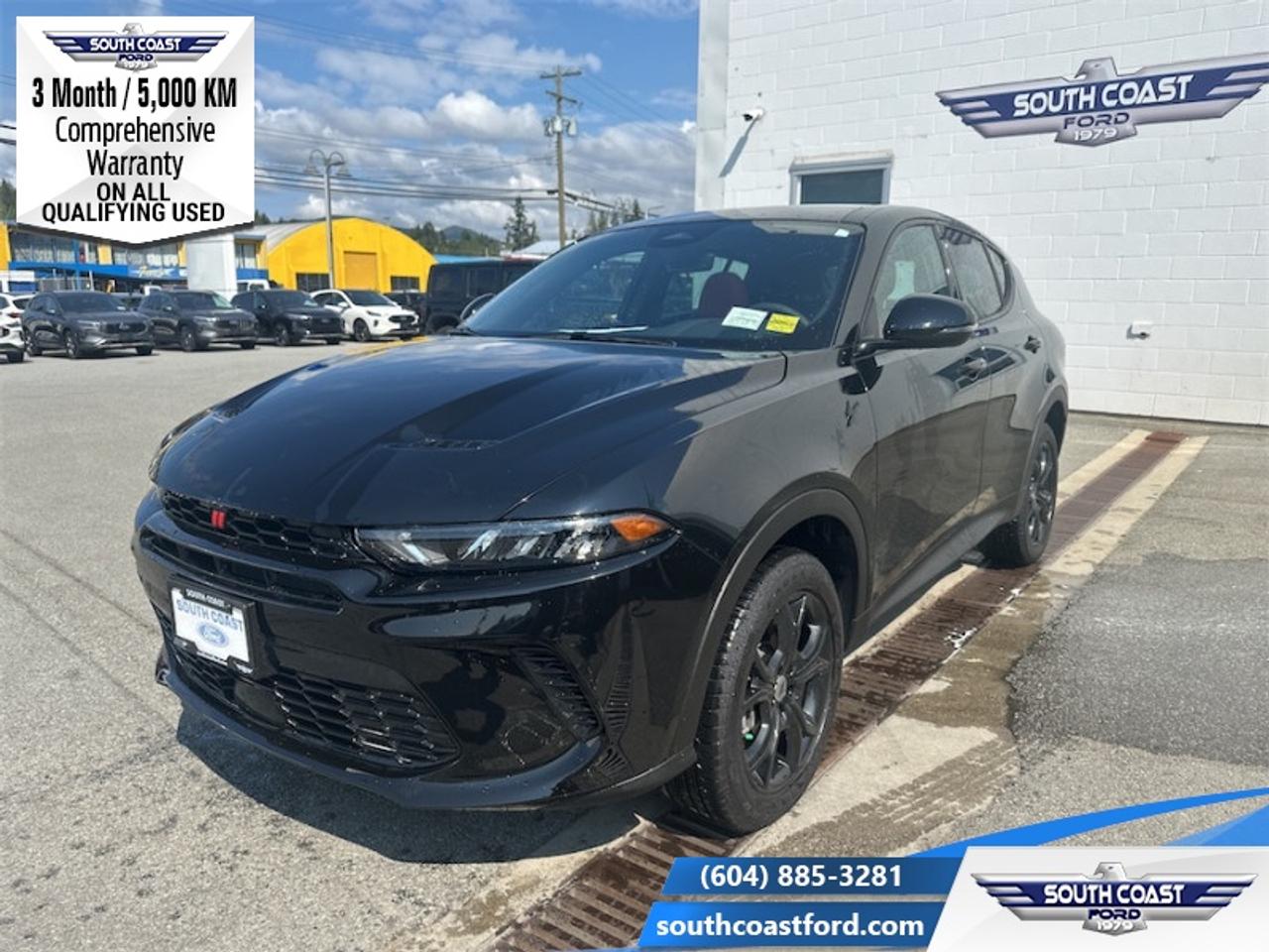 <b>Low Mileage, Sunroof!</b><br> <br> <p style=color:Blue;><b>Upgrade your ride at South Coast Ford with peace of mind! Our used vehicles come with a minimum of 5,000 km and 3 months of Comprehensive Vehicle Warranty. Drive with confidence knowing your investment is protected.</b></p><br> <br> Compare at $38990 - Our Price is just $37105! <br> <br>This all-new Dodge Hornet opens a gateway for enthusiasts to enter the Dodge Brotherhood of Muscle! This 2023 Dodge Hornet is for sale today in Sechelt.<br> <br>This all-new 2023 Dodge Hornet is the Detroit-based automakers first foray into the compact SUV segment, and it certainly has caused quite the stir. Sharp aggressive exterior styling combined with astounding performance from a selection of powertrains ensure that this head-turning SUV stays on top of the pack. With an addition of a new hybrid power unit, exceptional acceleration as well as impressive efficiency is expected. For a taste of the new chapter of Dodge, step this way.<br> <br>This low mileage SUV has just 11,935 km. Its Ball in colour and is completely accident free based on the <a href=https://vhr.carfax.ca/?id=Uxr+DixRnGmUGNYY1zOx4Z6aeDiJyCj2 target=_blank>CARFAX Report</a>. It has a 9 Speed Automatic transmission and is powered by a 268HP 2.0L 4 Cylinder Engine. <br> <br> Our Hornets trim level is GT Plus. Stepping up to this GT Plus trim rewards you with inbuilt navigation, ventilated and heated leather seats with power adjustment and lumbar support, a power liftgate, a leather-wrapped heated steering wheel, remote engine start, and an 8-speaker Harman Kardon audio system. Other amazing standard features include a 10.25-inch infotainment screen powered by Uconnect 5 with Apple CarPlay and Android Auto, LED lights with daytime running lights and automatic high beams, and power heated side mirrors. Safety on the road is assured thanks to blind spot detection, ParkSense rear parking sensors, forward collision warning with rear cross path detection, lane departure warning, and a ParkView back-up camera. Additional features include mobile hotspot internet access, front and rear cupholders, proximity keyless entry with push button start, traffic distance pacing, dual-zone front air conditioning, and so much more! This vehicle has been upgraded with the following features: Sunroof.<br> To view the original window sticker for this vehicle view this <a href=http://www.chrysler.com/hostd/windowsticker/getWindowStickerPdf.do?vin=ZACNDFBN3P3A08045 target=_blank>http://www.chrysler.com/hostd/windowsticker/getWindowStickerPdf.do?vin=ZACNDFBN3P3A08045</a>. <br/><br> <br>To apply right now for financing use this link: <a href=https://www.southcoastford.com/financing/ target=_blank>https://www.southcoastford.com/financing/</a><br> <br/>Buy this vehicle now for the lowest bi-weekly payment of <b>$304.05</b> with $0 down for 84 months @ 7.99% APR O.A.C. (All rates are OAC. Check with our team for rate specials on new and used vehicles. Banks will have financed minimum amounts for certain rates. / Total Obligation of $50801 ). See dealer for details. <br><br>Call South Coast Ford Sales or come visit us in person. Were convenient to Sechelt, BC and located at 5606 Wharf Avenue. and look forward to helping you with your automotive needs.<br><br> Come by and check out our fleet of 20+ used cars and trucks and 100+ new cars and trucks for sale in Sechelt.  o~o