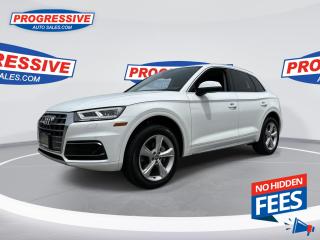 <b>Sunroof,  Navigation,  Park Assist,  Leather Seats,  Heated Seats!</b><br> <br>    This Audi Q5 is well-equipped and well-rounded, with delightful driving dynamics. This  2020 Audi Q5 is for sale today. <br> <br>This 2020 Audi Q5 has gone through another batch of refinement, sporting all new components hidden away under the shapely body, and a refined interior, offering more room and excellent comfort, surrounding the passengers in a tech filled cabin that follows Audis new interior design language. This  SUV has 74,974 kms. Its  black in colour  . It has a 7 speed automatic transmission and is powered by a  248HP 2.0L 4 Cylinder Engine.  It may have some remaining factory warranty, please check with dealer for details. <br> <br> Our Q5s trim level is 45 TFSI quattro Progressiv. This Progressiv trim adds a lot of luxury with a dual row sunroof, navigation, a heated leather steering wheel, driver memory settings, aluminum interior trim, automatic high beams, and front and rear parking sensors. This SUV is more than a simple family vehicle with luxury features like heated leather bucket seats with contrast stitching, a leather steering wheel, proximity key with push button start, proximity cargo access, and voice activated LCD touchscreen infotainment with wireless Apple CarPlay. The style continues on the exterior with a dual tailpipe, aluminum alloy wheels, programmable LED lighting, fog lamps, and perimeter lights. Drive in confident safety with collision mitigation, pedestrian braking, blind spot monitoring, and a back up camera. This vehicle has been upgraded with the following features: Sunroof,  Navigation,  Park Assist,  Leather Seats,  Heated Seats,  Apple Carplay,  Android Auto. <br> <br>To apply right now for financing use this link : <a href=https://www.progressiveautosales.com/credit-application/ target=_blank>https://www.progressiveautosales.com/credit-application/</a><br><br> <br/><br><br> Progressive Auto Sales provides you with the all the tools you need to find and purchase a used vehicle that meets your needs and exceeds your expectations. Our Sarnia used car dealership carries a wide range of makes and models for exceptionally low prices due to our extensive network of Canadian, Ontario and Sarnia used car dealerships, leasing companies and auction groups. </br>

<br> Our dealership wouldnt be where we are today without the great people in Sarnia and surrounding areas. If you have any questions about our services, please feel free to ask any one of our staff. If you want to visit our dealership, you can also find our hours of operation and location information on our Contact page. </br> o~o