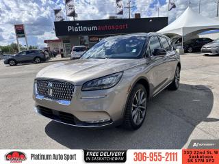 <b>Sunroof,  Premium Audio,  Aluminum Wheels,  Heated Seats,  Navigation!</b><br> <br>    Impeccable exterior style, plush interior comfort, and reassuring active safety features make this Lincoln Corsair the obvious choice for your next SUV. This  2020 Lincoln Corsair is for sale today. <br> <br>This 2020 Lincoln Corsair was designed to be an evolution of luxury. Taking the comfort and technology that we all expect from Lincoln and adding thrilling driving dynamics and family friendly functionality. For the next step in luxury compact SUVs, this intuitive, thrilling, and comforting Corsair is an easy choice.This  SUV has 77,226 kms. Its  grey in colour  . It has a 8 speed automatic transmission and is powered by a  250HP 2.0L 4 Cylinder Engine.  This unit has some remaining factory warranty for added peace of mind. <br> <br> Our Corsairs trim level is Reserve. The interior style and safety features are out of this world with Wollsdorf leather steering wheel, hands-free entry, heated seats, interior ambient lighting, memory settings for driver, remote start, and Lincoln Co-Pilot360 with blind spot monitoring, automatic emergency braking, and lane keep assist. For that classic Lincoln style, this SUV comes equipped with dual chrome exhaust tips, aluminum wheels, chrome exterior cladding and window trim, heated power side mirrors with power folding, chrome grille, power liftgate, LED lighting with automatic headlamps and highbeams, and perimeter and approach lights. Stay connected with Lincoln premium audio, SiriusXM, Bluetooth, Apple CarPlay, Android Auto, Wi-Fi, and navigation with an 8 inch touchscreen. This Reserve trim takes it even farther with Sunroof, side mirror turn signals, front fog lamps, Revel premium audio, leather seats, and genuine wood trim. This vehicle has been upgraded with the following features: Sunroof,  Premium Audio,  Aluminum Wheels,  Heated Seats,  Navigation,  Power Liftgate,  Led Lights. <br> To view the original window sticker for this vehicle view this <a href=http://www.windowsticker.forddirect.com/windowsticker.pdf?vin=5LMCJ2D93LUL00409 target=_blank>http://www.windowsticker.forddirect.com/windowsticker.pdf?vin=5LMCJ2D93LUL00409</a>. <br/><br> <br>To apply right now for financing use this link : <a href=https://www.platinumautosport.com/credit-application/ target=_blank>https://www.platinumautosport.com/credit-application/</a><br><br> <br/><br> Buy this vehicle now for the lowest bi-weekly payment of <b>$211.95</b> with $0 down for 96 months @ 5.99% APR O.A.C. ( Plus applicable taxes -  Plus applicable fees   ).  See dealer for details. <br> <br><br> We know that you have high expectations, and as car dealers, we enjoy the challenge of meeting and exceeding those standards each and every time. Allow us to demonstrate our commitment to excellence! </br>

<br> As your one stop shop for quality pre owned vehicles and hassle free auto financing in Saskatoon, we provide the following offers & incentives for our valued clients in Saskatchewan, Alberta & Manitoba. </br> o~o