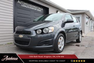 The 2016 Chevrolet Sonic LS is an efficient 1.8L 4-cylinder engine with 138 horsepower and is packed with Bluetooth® hands-free phone and audio streaming, Remote keyless entry, power door locks, and so much more! 
<p>**PLEASE CALL TO BOOK YOUR TEST DRIVE! THIS WILL ALLOW US TO HAVE THE VEHICLE READY BEFORE YOU ARRIVE. THANK YOU!**</p>

<p>The above advertised price and payment quote are applicable to finance purchases. <strong>Cash pricing is an additional $699. </strong> We have done this in an effort to keep our advertised pricing competitive to the market. Please consult your sales professional for further details and an explanation of costs. <p>

<p>WE FINANCE!! Click through to AUTOHOUSEKINGSTON.CA for a quick and secure credit application!<p><strong>

<p><strong>All of our vehicles are ready to go! Each vehicle receives a multi-point safety inspection, oil change and emissions test (if needed). Our vehicles are thoroughly cleaned inside and out.<p>

<p>Autohouse Kingston is a locally-owned family business that has served Kingston and the surrounding area for more than 30 years. We operate with transparency and provide family-like service to all our clients. At Autohouse Kingston we work with more than 20 lenders to offer you the best possible financing options. Please ask how you can add a warranty and vehicle accessories to your monthly payment.</p>

<p>We are located at 1556 Bath Rd, just east of Gardiners Rd, in Kingston. Come in for a test drive and speak to our sales staff, who will look after all your automotive needs with a friendly, low-pressure approach. Get approved and drive away in your new ride today!</p>

<p>Our office number is 613-634-3262 and our website is www.autohousekingston.ca. If you have questions after hours or on weekends, feel free to text Kyle at 613-985-5953. Autohouse Kingston  It just makes sense!</p>

<p>Office - 613-634-3262</p>

<p>Kyle Hollett (Sales) - Extension 104 - Cell - 613-985-5953; kyle@autohousekingston.ca</p>


<p>Brian Doyle (Sales and Finance) - Extension 106 -  Cell  613-572-2246; brian@autohousekingston.ca</p>

<p>Bradie Johnston (Director of Awesome Times) - Extension 101 - Cell - 613-331-1121; bradie@autohousekingston.ca</p>