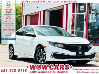 2020 Honda Civic EX includes: <br/> Odometer: 44,550km <br/> Sale Price: $28,795+taxes <br/> Financing Available  <br/> WOW Factors:-  <br/> -Certified and mechanical inspection  <br/> -Clean Carfax <br/> <br/>  <br/> Highlight Features:- <br/> -Honda Sensing Package <br/> Collision Mitigation Braking System <br/> Forward Collision Warning <br/> Lane Departure Warning <br/> Road Departure Mitigation System <br/> -Sunroof <br/> -Remote Start <br/> -Heated Seats <br/> -Alloy Wheels <br/> -Backup-Camera <br/> -Side Camera <br/> -Adaptive Cruise Control and much more. <br/> <br/>  <br/> Financing Available  <br/> Welcome to WOW CARS Family! <br/> Our highest priority is the satisfaction of the customers in each aspect. We deal with the sale/purchase of pre-owned cars, SUVs, VANs, and Trucks. Our main values are truth, transparency, and belief. <br/> <br/>  <br/> Visit WOW CARS Today at 1800 Winnipeg Street Regina, SK S4P1G2, or give us a call at (639) 528-8II8. <br/>