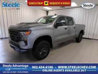 Taking your adventures further, our 2024 Chevrolet Silverado 1500 Custom Trail Boss Crew Cab 4X4 Short Bed is a smart bet for stylish capability in Sterling Gray Metallic! Motivated by a 5.3 Litre V8 serving up 355hp to a 10 Speed Automatic transmission complemented by a 2-speed transfer case. This Four Wheel Drive SUV also elevates off-road performance with a 2-inch lift kit, Z71 suspension, an auto-locking rear differential, and hill descent control, and it returns approximately 11.8L/100km on the highway. Gloss-black alloy wheels, red recovery hooks, LED lighting, a trailer hitch, a Multi-Flex tailgate, and a 120V outlet enhance our Silverados exterior. Conquer the road with our Custom Trail Boss cabin that helps you escape it all in comfort. Highlights include supportive cloth seats, 10-way power for the driver, a tilt-adjustable steering wheel, single-zone climate control, remote start, keyless access/ignition, a rear defogger, and a second 120V outlet. First-class technologies like a 7-inch touchscreen, voice control, WiFi compatibility, wireless Apple CarPlay®, Android Auto®, Bluetooth®, and six-speaker audio lead the infotainment advantages. Chevrolet shows the way to safer trucking with automatic braking, lane-keeping assistance, pedestrian detection, forward collision warning, an HD rearview camera, and more. Its time to raise the bar with our remarkable Silverado Custom Trail Boss! Save this Page and Call for Availability. We Know You Will Enjoy Your Test Drive Towards Ownership! Metros Premier Credit Specialist Team Good/Bad/New Credit? Divorce? Self-Employed?