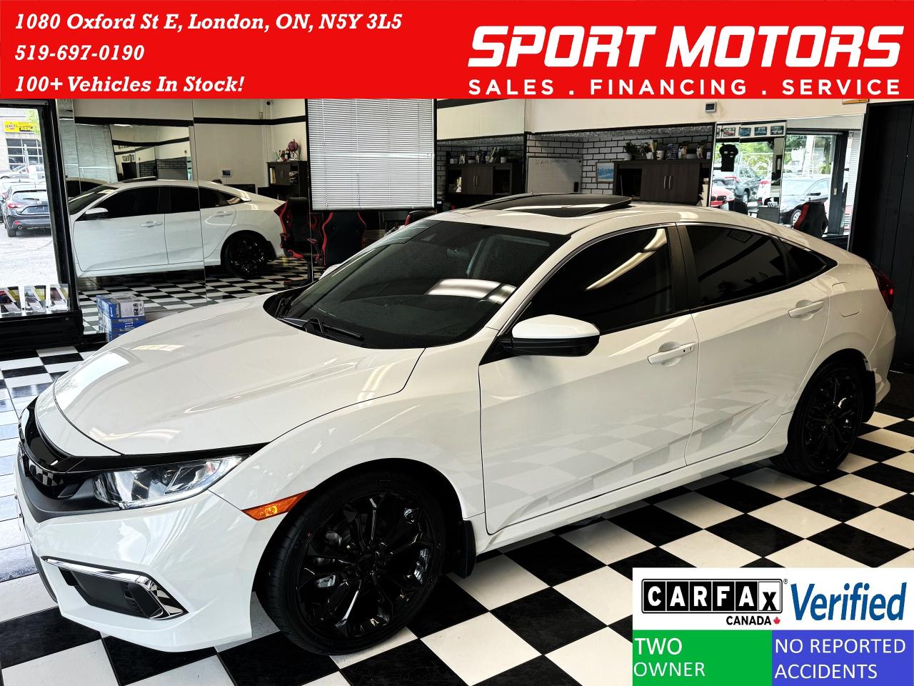 2019 Honda Civic EX+Roof+New Tires+Black Alloys+Tinted+CLEAN CARFAX