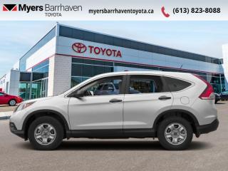 <b>Bluetooth,  Heated Seats,  Rear View Camera,  A/C,  Power Windows and Locks!</b><br> <br>  Compare at $14454 - Our Live Market Price is just $13898! <br> <br>   For a fun, versatile SUV thats just the right size, check out the popular Honda CR-V. This  2013 Honda CR-V is fresh on our lot in Ottawa. <br> <br>In a world filled with to-do lists, the Honda CR-V is designed to adapt to your everyday needs. So whether youre hauling sports gear, picking up groceries, or taking your friends out for a spin, theres plenty of room, and then some. On top of its versatility, you get the fuel efficiency and reliability youd expect from a Honda. From the modern interior to the sleek exterior, life looks good with a CR-V. This  SUV has 192,318 kms. Its  white in colour  . It has an automatic transmission and is powered by a  185HP 2.4L 4 Cylinder Engine.   This vehicle has been upgraded with the following features: Bluetooth,  Heated Seats,  Rear View Camera,  A/c,  Power Windows And Locks. <br> <br>To apply right now for financing use this link : <a href=https://www.myersbarrhaventoyota.ca/quick-approval/ target=_blank>https://www.myersbarrhaventoyota.ca/quick-approval/</a><br><br> <br/><br>At Myers Barrhaven Toyota we pride ourselves in offering highly desirable pre-owned vehicles. We truly hand pick all our vehicles to offer only the best vehicles to our customers. No two used cars are alike, this is why we have our trained Toyota technicians highly scrutinize all our trade ins and purchases to ensure we can put the Myers seal of approval. Every year we evaluate 1000s of vehicles and only 10-15% meet the Myers Barrhaven Toyota standards. At the end of the day we have mutual interest in selling only the best as we back all our pre-owned vehicles with the Myers *LIFETIME ENGINE TRANSMISSION warranty. Thats right *LIFETIME ENGINE TRANSMISSION warranty, were in this together! If we dont have what youre looking for not to worry, our experienced buyer can help you find the car of your dreams! Ever heard of getting top dollar for your trade but not really sure if you were? Here we leave nothing to chance, every trade-in we appraise goes up onto a live online auction and we get buyers coast to coast and in the USA trying to bid for your trade. This means we simultaneously expose your car to 1000s of buyers to get you top trade in value. <br>We service all makes and models in our new state of the art facility where you can enjoy the convenience of our onsite restaurant, service loaners, shuttle van, free Wi-Fi, Enterprise Rent-A-Car, on-site tire storage and complementary drink. Come see why many Toyota owners are making the switch to Myers Barrhaven Toyota. <br>*LIFETIME ENGINE TRANSMISSION WARRANTY NOT AVAILABLE ON VEHICLES WITH KMS EXCEEDING 140,000KM, VEHICLES 8 YEARS & OLDER, OR HIGHLINE BRAND VEHICLE(eg. BMW, INFINITI. CADILLAC, LEXUS...) o~o