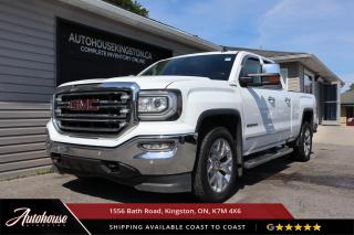 The 2017 GMC Sierra 1500 SLT is packed with a 6.2L 8 CYL, Leather-appointed seating, 10-way power-adjustable drivers seat with memory function,  GMC IntelliLink with 8-inch color touchscreen display, Apple CarPlay® and Android Auto compatibility, Bluetooth® hands-free phone and audio streaming, Remote keyless entry, remote start system, and power-adjustable pedals, Rear Vision Camera, Front and Rear Park Assist and so much more! This is a one owner Truck with a clean CARFAX. <p>**PLEASE CALL TO BOOK YOUR TEST DRIVE! THIS WILL ALLOW US TO HAVE THE VEHICLE READY BEFORE YOU ARRIVE. THANK YOU!**</p>

<p>The above advertised price and payment quote are applicable to finance purchases. <strong>Cash pricing is an additional $699. </strong> We have done this in an effort to keep our advertised pricing competitive to the market. Please consult your sales professional for further details and an explanation of costs. <p>

<p>WE FINANCE!! Click through to AUTOHOUSEKINGSTON.CA for a quick and secure credit application!<p><strong>

<p><strong>All of our vehicles are ready to go! Each vehicle receives a multi-point safety inspection, oil change and emissions test (if needed). Our vehicles are thoroughly cleaned inside and out.<p>

<p>Autohouse Kingston is a locally-owned family business that has served Kingston and the surrounding area for more than 30 years. We operate with transparency and provide family-like service to all our clients. At Autohouse Kingston we work with more than 20 lenders to offer you the best possible financing options. Please ask how you can add a warranty and vehicle accessories to your monthly payment.</p>

<p>We are located at 1556 Bath Rd, just east of Gardiners Rd, in Kingston. Come in for a test drive and speak to our sales staff, who will look after all your automotive needs with a friendly, low-pressure approach. Get approved and drive away in your new ride today!</p>

<p>Our office number is 613-634-3262 and our website is www.autohousekingston.ca. If you have questions after hours or on weekends, feel free to text Kyle at 613-985-5953. Autohouse Kingston  It just makes sense!</p>

<p>Office - 613-634-3262</p>

<p>Kyle Hollett (Sales) - Extension 104 - Cell - 613-985-5953; kyle@autohousekingston.ca</p>


<p>Brian Doyle (Sales and Finance) - Extension 106 -  Cell  613-572-2246; brian@autohousekingston.ca</p>

<p>Bradie Johnston (Director of Awesome Times) - Extension 101 - Cell - 613-331-1121; bradie@autohousekingston.ca</p>