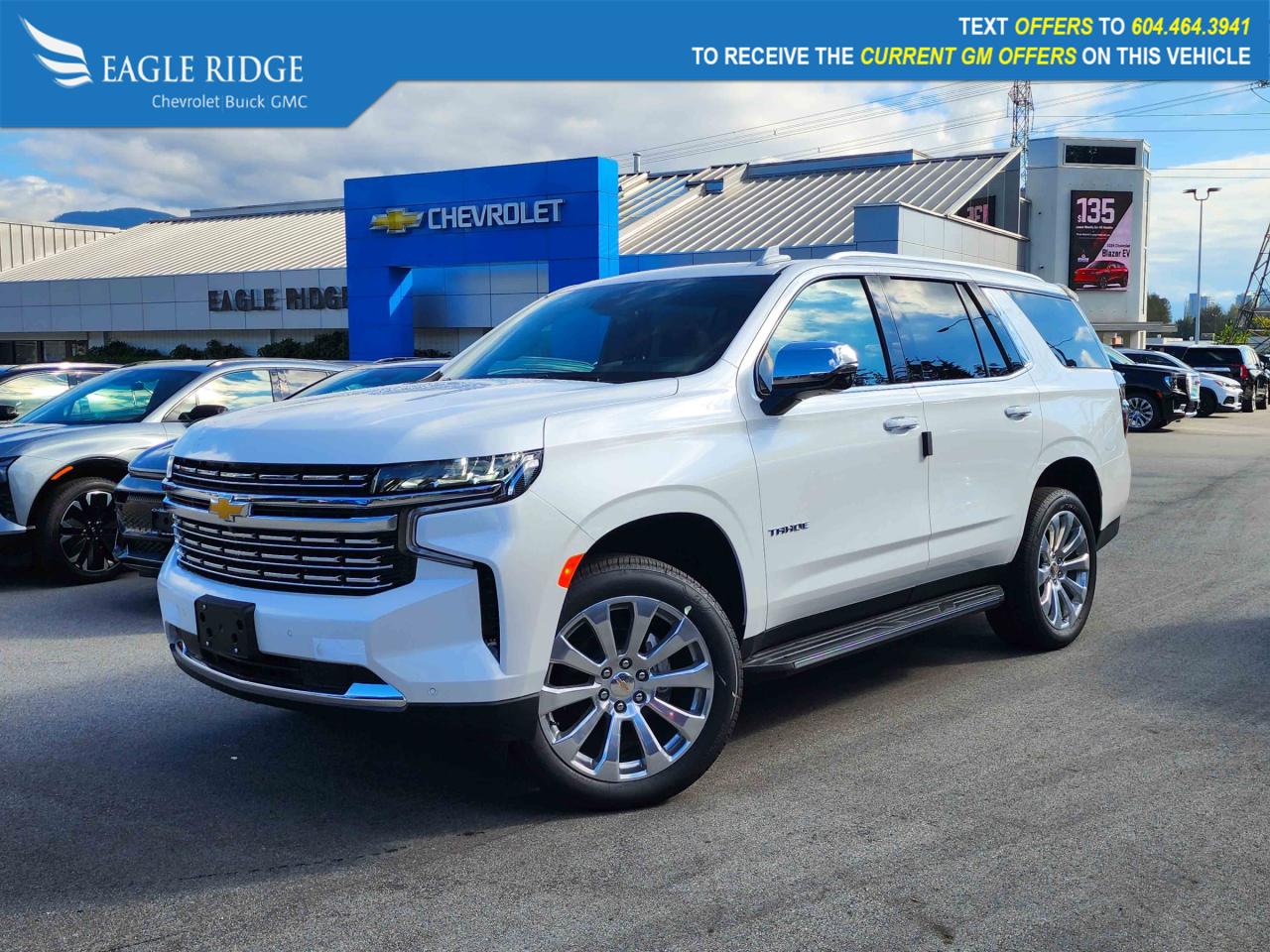 New 2024 Chevrolet Tahoe Premier 4x4, cruise control, automatic emergency break, lane keep assist with lane departure warning, HD surround vision for sale in Coquitlam, BC