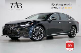 This Beautiful 2021 Lexus LS 500 is a 1-Owner, local Ontario vehicle with a clean Carfax report and remaining manufacture warranty until April 27, 2025 or 80,000 kms. It is the flagship sedan of the Lexus lineup, epitomizing luxury, advanced technology, and exceptional craftsmanship.

Key Features Includes:

- LS 500
- Navigation
- Bluetooth
- Heads up Display
- Panoramic Sunroof
- Surround Camera System
- Parking Sensors
- Mark and Levinson Sound System
- Sirius XM Radio
- Gracenote
- Front and Rear Heated Seats
- Front and Rear Ventilated Seats
- Heated Steering Wheel
- Adaptive Cruise Control
- Lane Center Assist
- Steering Assist
- Lane Change Assist
- Pre-Collision System
- LED Headlights
- 20" Alloy Wheels 

NOW OFFERING 3 MONTH DEFERRED FINANCING PAYMENTS ON APPROVED CREDIT. 

Looking for a top-rated pre-owned luxury car dealership in the GTA? Look no further than Toronto Auto Brokers (TAB)! Were proud to have won multiple awards, including the 2024 AutoTrader Best Priced Dealer, 2024 CBRB Dealer Award, the Canadian Choice Award 2024, the 2024 BNS Award, the 2024 Three Best Rated Dealer Award, and many more!

With 30 years of experience serving the Greater Toronto Area, TAB is a respected and trusted name in the pre-owned luxury car industry. Our 30,000 sq.Ft indoor showroom is home to a wide range of luxury vehicles from top brands like BMW, Mercedes-Benz, Audi, Porsche, Land Rover, Jaguar, Aston Martin, Bentley, Maserati, and more. And we dont just serve the GTA, were proud to offer our services to all cities in Canada, including Vancouver, Montreal, Calgary, Edmonton, Winnipeg, Saskatchewan, Halifax, and more.

At TAB, were committed to providing a no-pressure environment and honest work ethics. As a family-owned and operated business, we treat every customer like family and ensure that every interaction is a positive one. Come experience the TAB Lifestyle at its truest form, luxury car buying has never been more enjoyable and exciting!

We offer a variety of services to make your purchase experience as easy and stress-free as possible. From competitive and simple financing and leasing options to extended warranties, aftermarket services, and full history reports on every vehicle, we have everything you need to make an informed decision. We welcome every trade, even if youre just looking to sell your car without buying, and when it comes to financing or leasing, we offer same day approvals, with access to over 50 lenders, including all of the banks in Canada. Feel free to check out your own Equifax credit score without affecting your credit score, simply click on the Equifax tab above and see if you qualify.

So if youre looking for a luxury pre-owned car dealership in Toronto, look no further than TAB! We proudly serve the GTA, including Toronto, Etobicoke, Woodbridge, North York, York Region, Vaughan, Thornhill, Richmond Hill, Mississauga, Scarborough, Markham, Oshawa, Peteborough, Hamilton, Newmarket, Orangeville, Aurora, Brantford, Barrie, Kitchener, Niagara Falls, Oakville, Cambridge, Kitchener, Waterloo, Guelph, London, Windsor, Orillia, Pickering, Ajax, Whitby, Durham, Cobourg, Belleville, Kingston, Ottawa, Montreal, Vancouver, Winnipeg, Calgary, Edmonton, Regina, Halifax, and more.

Call us today or visit our website to learn more about our inventory and services. And remember, all prices exclude applicable taxes and licensing, and vehicles can be certified at an additional cost of $799.