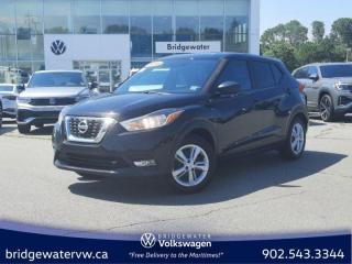 Recent Arrival! A1a1 2019 Nissan Kicks S FWD | Full Tank of Fuel | New 2 Year MVI FWD CVT 1.6L 4-Cylinder DOHC 16V Bridgewater Volkswagen, Located in Bridgewater Nova Scotia.3.927 Axle Ratio, ABS brakes, Air Conditioning, Block heater, Brake assist, Bumpers: body-colour, Driver door bin, Driver vanity mirror, Drivers Seat Mounted Armrest, Dual front impact airbags, Dual front side impact airbags, Electronic Stability Control, Front anti-roll bar, Front Bucket Seats, Front fog lights, Front reading lights, Front wheel independent suspension, Full Tank of Fuel & Floor Mats, Illuminated entry, Knee airbag, Low tire pressure warning, Occupant sensing airbag, Outside temperature display, Overhead airbag, Panic alarm, Passenger door bin, Passenger vanity mirror, Power door mirrors, Power steering, Power windows, Radio data system, Radio: AM/FM Audio System, Rear reading lights, Rear window defroster, Rear window wiper, Remote keyless entry, Speed control, Split folding rear seat, Sport steering wheel, Steering wheel mounted audio controls, Tachometer, Telescoping steering wheel, Tilt steering wheel, Traction control, Trip computer, Variably intermittent wipers.Certification Program Details: 150 Points Inspection Fresh Oil Change Free Carfax Full Detail 2 years MVI Full Tank of Gas The 150+ point inspection includes: Engine Instrumentation Interior components Pre-test drive inspections The test drive Service bay inspection Appearance Final inspectionReviews:* Owners tend to appreciate the Kicks responsive drive, deep and accommodating cargo space, optional stereo system, and smooth transmission. Overall, most Kicks owners report fantastic value for the money. Source: autoTRADER.ca