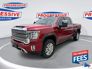 <b>Cooled Seats,  Wireless Charging,  Navigation,  Leather Seats,  Premium Audio!</b><br> <br>    This GMC Sierra HD brings next level utility and style in a Professional Grade package. This  2021 GMC Sierra 2500HD is for sale today. <br> <br>The GMC Sierra HD is here to change trucks forever. With useful features designed to make your work day easier, along with professional grade comforts, youll never want to go back. Experience professional grade capability and next level comfort over rough terrain with its expertly designed seats and pro grade suspension. The GMC Sierra 2500HD is strong enough to get the job done no matter the conditions, while remaining comfortable and stylish enough to be the family adventure vehicle. This  sought after diesel crew cab 4X4 pickup  has 66,501 kms. Its  red in colour  . It has a 6 speed automatic transmission and is powered by a  445HP 6.6L 8 Cylinder Engine.  This unit has some remaining factory warranty for added peace of mind. <br> <br> Our Sierra 2500HDs trim level is Denali. This top of the line Sierra 2500HD Denali is the ultimate 3/4 ton truck as it comes loaded with luxurious features such as leather heated and cooled seats, power adjustable pedals with memory settings, a heavy-duty suspension, lane departure warning, forward collision alert, exclusive aluminum wheels and exterior styling, signature LED lighting, a large touchscreen with navigation, Apple CarPlay, Android Auto and 4G LTE capability. Additionally, this truck also comes with a leather wrapped heated steering wheel with audio controls, wireless charging, Bose premium audio, heated rear seats, remote engine start, a CornerStep rear bumper and cargo tie downs hooks with LED box lighting and a ProGrade trailering system with hitch guidance and an integrated brake controller. This vehicle has been upgraded with the following features: Cooled Seats,  Wireless Charging,  Navigation,  Leather Seats,  Premium Audio,  Heated Rear Seats,  Power Pedals. <br> <br>To apply right now for financing use this link : <a href=https://www.progressiveautosales.com/credit-application/ target=_blank>https://www.progressiveautosales.com/credit-application/</a><br><br> <br/><br><br> Progressive Auto Sales provides you with the all the tools you need to find and purchase a used vehicle that meets your needs and exceeds your expectations. Our Sarnia used car dealership carries a wide range of makes and models for exceptionally low prices due to our extensive network of Canadian, Ontario and Sarnia used car dealerships, leasing companies and auction groups. </br>

<br> Our dealership wouldnt be where we are today without the great people in Sarnia and surrounding areas. If you have any questions about our services, please feel free to ask any one of our staff. If you want to visit our dealership, you can also find our hours of operation and location information on our Contact page. </br> o~o