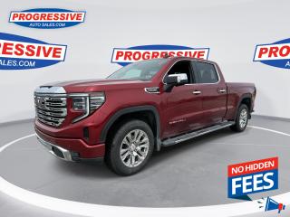 <b>Leather Seats,  Cooled Seats,  Bose Premium Audio,  Wireless Charging,  Heated Rear Seats!</b><br> <br>    With elegant style and refinement that beautifully match its brute capability, this GMC Sierra 1500 is ready to rule any road you take it on. This  2023 GMC Sierra 1500 is for sale today. <br> <br>This redesigned GMC Sierra 1500 stands out against all other pickup trucks, with sharper, more powerful proportions that creates a commanding stance on and off the road. Next level comfort and technology is paired with its outstanding performance and capability. Inside, the Sierra 1500 supports you through rough terrain with expertly designed seats and a pro grade suspension. Inside, youll find an athletic and purposeful interior, designed for your active lifestyle. Get ready to live like a pro in this amazing GMC Sierra 1500! This  crew cab 4X4 pickup  has 31,466 kms. Its  red in colour  . It has an automatic transmission and is powered by a  420HP 6.2L 8 Cylinder Engine. <br> <br> Our Sierra 1500s trim level is Denali. This premium GMC Sierra 1500 Denali comes fully loaded with perforated leather seats and authentic open-pore wood trim, exclusive exterior styling, unique aluminum wheels, plus a massive 13.4 inch touchscreen display that features wireless Apple CarPlay and Android Auto, a premium 7-speaker Bose audio system, SiriusXM, and a 4G LTE hotspot. Additionally, this stunning pickup truck also features heated and cooled front seats and heated second row seats, a spray-in bedliner, wireless device charging, IntelliBeam LED headlights, remote engine start, forward collision warning and lane keep assist, a trailer-tow package with hitch guidance, LED cargo area lighting, ultrasonic parking sensors, an HD surround vision camera plus so much more! This vehicle has been upgraded with the following features: Leather Seats,  Cooled Seats,  Bose Premium Audio,  Wireless Charging,  Heated Rear Seats,  Aluminum Wheels,  Remote Start. <br> <br>To apply right now for financing use this link : <a href=https://www.progressiveautosales.com/credit-application/ target=_blank>https://www.progressiveautosales.com/credit-application/</a><br><br> <br/><br><br> Progressive Auto Sales provides you with the all the tools you need to find and purchase a used vehicle that meets your needs and exceeds your expectations. Our Sarnia used car dealership carries a wide range of makes and models for exceptionally low prices due to our extensive network of Canadian, Ontario and Sarnia used car dealerships, leasing companies and auction groups. </br>

<br> Our dealership wouldnt be where we are today without the great people in Sarnia and surrounding areas. If you have any questions about our services, please feel free to ask any one of our staff. If you want to visit our dealership, you can also find our hours of operation and location information on our Contact page. </br> o~o