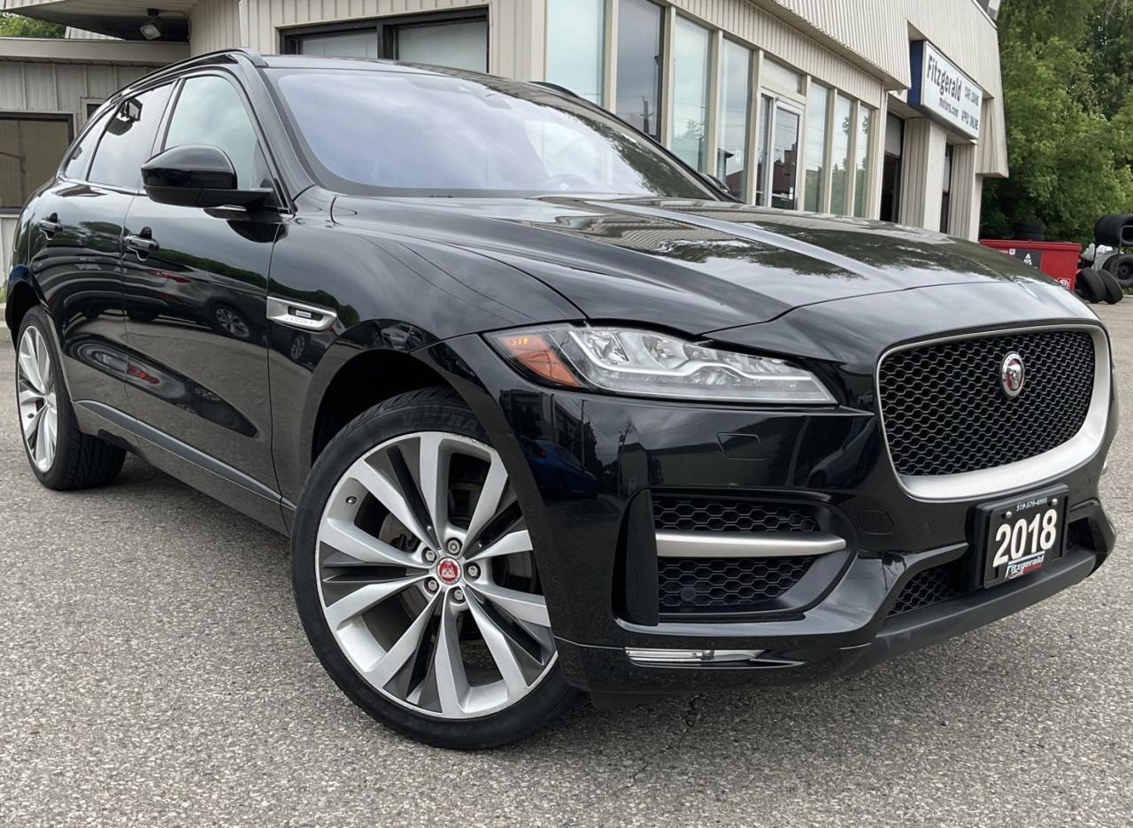 <div><span>Vehicle Highlights:</span><br><span>- Dealer serviced<br></span><span>- Highly optioned</span><br></div><br /><div><span><br>Here comes a beautiful Jaguar F-Pace R-Sport 30t with all the right options! This sporty SUV is in excellent condition in and out and drives very smooth! Dealer serviced, must be seen and driven to be appreciated!</span></div><br /><div><span><br></span><span>Fully loaded with the powerful  yet fuel efficient 2L  4 cylinder turbo engine, automatic transmission, AWD, </span><span>Android Auto/Apple Car Play, </span><span>navigation system, back-up camera, blind-spot monitoring, lane departure warning, forward collision warning, rear cross traffic alert, rear parking sensors, panoramic sunroof, upgraded two tone leather seats</span><span>,</span><span> heated/cooled seats,heated rear seats, heated steering wheel, power windows, power locks, power mirrors, power seats, power trunk, upgraded alloys, Meridian audio system, steering wheel controls, digital climate control, A/C, AM/FM/AUX/USB/, Bluetooth, smart key, push start, alarm, and much more!</span></div><br /><div><span><br></span></div><br /><div><span>Certified!</span><br><span>Carfax Available</span><br><span>Extended Warranty Available!</span><br><span>Financing Available for as low as 8.99% O.A.C</span><br><span>$25,999 PLUS HST & LIC - Cash price<br></span><span>$26,398 PLUS HST & LIC - Finance price</span></div><div><span><br /></span></div><br /><div><span><br></span><span>Please call us at 519-579-4995 for any questions you have or drop by FITZGERALD MOTORS located at 380 Courtland Ave East. Kitchener, ON for a test drive! Visit us online at </span><a href=http://www.fitzgeraldmotors.com/ target=_blank><span>www.fitzgeraldmotors.com</span></a></div><br /><div><a href=http://www.fitzgeraldmotors.com/ target=_blank><span><br></span></a><span>* Even though we take reasonable precautions to ensure that the information provided is accurate and up to date, we are not responsible for any errors or omissions. Please verify all information directly with Fitzgerald Motors to ensure its exactitude.</span></div>