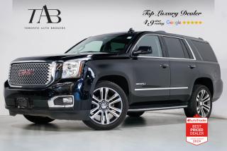 This Majestic 2017 GMC Yukon Denali is a local Ontario vehicle that represents the pinnacle of luxury within the Yukon lineup, combining bold styling, robust performance, and an array of premium features. As the flagship model, the Denali trim offers superior comfort, advanced technology, and upscale amenities.

Key Features Includes:

- Yukon Denali
- 7 Passengers
- Navigation
- Bluetooth
- Heads up Display
- Sunroof
- Backup Camera
- BOSE Sound System
- Apple Carplay
- Android Auto
- Rear Entertainment System
- Front and Rear Heated Seats
- Front Ventilated Seats
- Heated Steering Wheel
- Cruise Control
- Lane Change Assist
- 22" Alloy Wheels 

NOW OFFERING 3 MONTH DEFERRED FINANCING PAYMENTS ON APPROVED CREDIT. 

NOW OFFERING 3 MONTH DEFERRED FINANCING PAYMENTS ON APPROVED CREDIT. 

Looking for a top-rated pre-owned luxury car dealership in the GTA? Look no further than Toronto Auto Brokers (TAB)! Were proud to have won multiple awards, including the 2024 AutoTrader Best Priced Dealer, 2024 CBRB Dealer Award, the Canadian Choice Award 2024, the 2024 BNS Award, the 2024 Three Best Rated Dealer Award, and many more!

With 30 years of experience serving the Greater Toronto Area, TAB is a respected and trusted name in the pre-owned luxury car industry. Our 30,000 sq.Ft indoor showroom is home to a wide range of luxury vehicles from top brands like BMW, Mercedes-Benz, Audi, Porsche, Land Rover, Jaguar, Aston Martin, Bentley, Maserati, and more. And we dont just serve the GTA, were proud to offer our services to all cities in Canada, including Vancouver, Montreal, Calgary, Edmonton, Winnipeg, Saskatchewan, Halifax, and more.

At TAB, were committed to providing a no-pressure environment and honest work ethics. As a family-owned and operated business, we treat every customer like family and ensure that every interaction is a positive one. Come experience the TAB Lifestyle at its truest form, luxury car buying has never been more enjoyable and exciting!

We offer a variety of services to make your purchase experience as easy and stress-free as possible. From competitive and simple financing and leasing options to extended warranties, aftermarket services, and full history reports on every vehicle, we have everything you need to make an informed decision. We welcome every trade, even if youre just looking to sell your car without buying, and when it comes to financing or leasing, we offer same day approvals, with access to over 50 lenders, including all of the banks in Canada. Feel free to check out your own Equifax credit score without affecting your credit score, simply click on the Equifax tab above and see if you qualify.

So if youre looking for a luxury pre-owned car dealership in Toronto, look no further than TAB! We proudly serve the GTA, including Toronto, Etobicoke, Woodbridge, North York, York Region, Vaughan, Thornhill, Richmond Hill, Mississauga, Scarborough, Markham, Oshawa, Peteborough, Hamilton, Newmarket, Orangeville, Aurora, Brantford, Barrie, Kitchener, Niagara Falls, Oakville, Cambridge, Kitchener, Waterloo, Guelph, London, Windsor, Orillia, Pickering, Ajax, Whitby, Durham, Cobourg, Belleville, Kingston, Ottawa, Montreal, Vancouver, Winnipeg, Calgary, Edmonton, Regina, Halifax, and more.

Call us today or visit our website to learn more about our inventory and services. And remember, all prices exclude applicable taxes and licensing, and vehicles can be certified at an additional cost of $799.