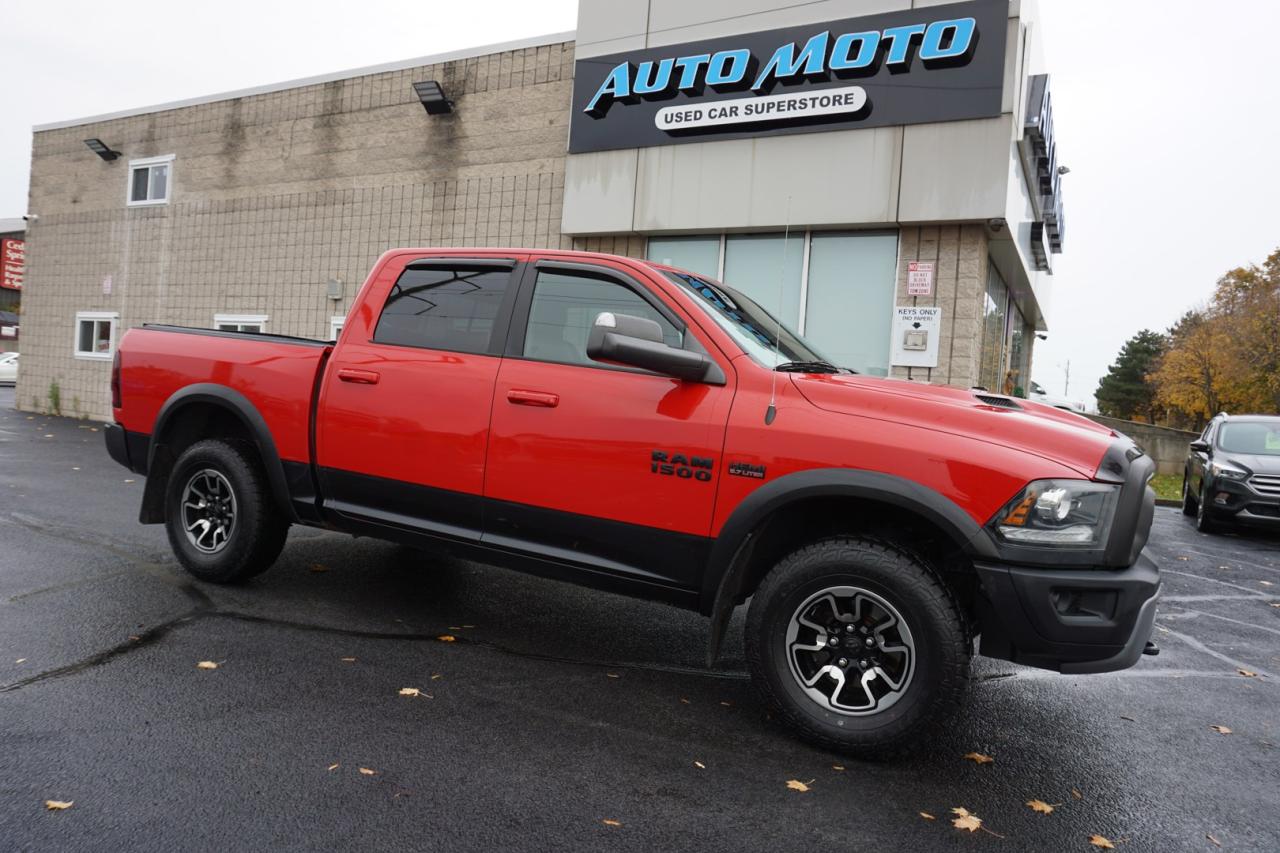 Used 2017 RAM 1500 REBEL 5.7L CREW 4WD *FREE ACCIDENT* CAMERA BLUETOOTH LEATHER HEATED SEATS CRUISE ALLOYS for sale in Burlington, ON