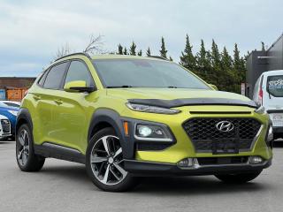 Lime Twist 2018 Hyundai Kona 1.6T Ultimate ULTIMATE | AWD | LEATHER | NAVI | SUNROOF | ULTIMATE | AWD | LEATHER | NAVI | SUNROOF | 4D Sport Utility 1.6L Turbo GDI 4-Cylinder 7-Speed Automatic AWD | Heated Seats, | Bluetooth, | Sunroof, 4-Wheel Disc Brakes, 8 Speakers, ABS brakes, Air Conditioning, Alloy wheels, Automatic temperature control, Brake assist, Electronic Stability Control, Exterior Parking Camera Rear, Front fog lights, Fully automatic headlights, Heads-Up Display, Heated front seats, Leather Seat Trim, Navigation System, Panic alarm, Power driver seat, Power moonroof, Power steering, Power windows, Rear window defroster, Remote keyless entry, Security system, Split folding rear seat, Steering wheel mounted audio controls, Tilt steering wheel, Traction control, Trip computer.<br><br><br>Reviews:<br>  * Owners tend to report being impressed by the Konas unique looks, sporty and refined drive, strong wintertime performance, maneuverability, and overall bang for the buck. Enthusiast drivers should find the available turbo engine and paddle-shift transmission to be smooth and thrifty when driven gently, and entertaining and eager when driven spiritedly. Source: autoTRADER.ca
