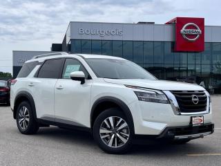 <b>Sunroof,  Navigation,  Leather Seats,  Apple CarPlay,  Android Auto!</b><br> <br> <br> <br>  After a hard day on the trail or hauling family, the interior of this 2024 Nissan feels like a sanctuary. <br> <br>With all the latest safety features, all the latest innovations for capability, and all the latest connectivity and style features you could want, this 2024 Nissan Pathfinder is ready for every adventure. Whether its the urban cityscape, or the backcountry trail, this 2024Pathfinder was designed to tackle it with grace. If you have an active family, they deserve all the comfort, style, and capability of the 2024 Nissan Pathfinder.<br> <br> This pearl white SUV  has a 9 speed automatic transmission and is powered by a  284HP 3.5L V6 Cylinder Engine.<br> <br> Our Pathfinders trim level is SL. This Pathfinder SL adds heated leather trimmed seats, driver memory settings, and a 120V outlet to this incredible SUV. This family hauler is ready for the city or the trail with modern features such as NissanConnect with navigation, touchscreen, and voice command, Apple CarPlay and Android Auto, paddle shifters, Class III towing equipment with hitch sway control, automatic locking hubs, alloy wheels, automatic LED headlamps, and fog lamps. Keep your family safe and comfortable with a heated leather steering wheel, a dual row sunroof, a proximity key with proximity cargo access, smart device remote start, power liftgate, collision mitigation, lane keep assist, blind spot intervention, front and rear parking sensors, and a 360-degree camera. This vehicle has been upgraded with the following features: Sunroof,  Navigation,  Leather Seats,  Apple Carplay,  Android Auto,  Power Liftgate,  Blind Spot Detection. <br><br> <br>To apply right now for financing use this link : <a href=https://www.bourgeoisnissan.com/finance/ target=_blank>https://www.bourgeoisnissan.com/finance/</a><br><br> <br/><br>Discount on vehicle represents the Cash Purchase discount applicable and is inclusive of all non-stackable and stackable cash purchase discounts from Nissan Canada and Bourgeois Midland Nissan and is offered in lieu of sub-vented lease or finance rates. To get details on current discounts applicable to this and other vehicles in our inventory for Lease and Finance customer, see a member of our team. </br></br>Since Bourgeois Midland Nissan opened its doors, we have been consistently striving to provide the BEST quality new and used vehicles to the Midland area. We have a passion for serving our community, and providing the best automotive services around.Customer service is our number one priority, and this commitment to quality extends to every department. That means that your experience with Bourgeois Midland Nissan will exceed your expectations  whether youre meeting with our sales team to buy a new car or truck, or youre bringing your vehicle in for a repair or checkup.Building lasting relationships is what were all about. We want every customer to feel confident with his or her purchase, and to have a stress-free experience. Our friendly team will happily give you a test drive of any of our vehicles, or answer any questions you have with NO sales pressure.We look forward to welcoming you to our dealership located at 760 Prospect Blvd in Midland, and helping you meet all of your auto needs!<br> Come by and check out our fleet of 20+ used cars and trucks and 80+ new cars and trucks for sale in Midland.  o~o