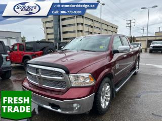 <b>Navigation,  Cooled Seats,  Leather Seats,  Heated Seats,  Rear View Camera!</b><br> <br>  Compare at $30895 - Our Price is just $29995! <br> <br>   Get the job done with this rugged Ram 1500 pickup. This  2016 Ram 1500 is fresh on our lot in Swift Current. <br> <br>The reasons why this Ram 1500 stands above the well-respected competition are evident: uncompromising capability, proven commitment to safety and security, and state-of-the-art technology. From the muscular exterior to the well-trimmed interior, this truck is more than just a workhorse. Get the job done in comfort and style with this Ram 1500. This  sought after diesel crew cab 4X4 pickup  has 162,010 kms. Its  red in colour  . It has an automatic transmission and is powered by a  240HP 3.0L V6 Cylinder Engine.  <br> <br> Our 1500s trim level is Longhorn. The Laramie Longhorn trim pushes this Ram into ultra luxury territory. On top of Ram capability, you get features like the Uconnect 8.4-inch infotainment system with Bluetooth, navigation and SiriusXM satellite radio, heated and cooled Nappa leather seats, heated 2nd row seats, a spray-in bedliner, dual-zone automatic climate control, remote start, rear park assist, a backup camera plus much more. This vehicle has been upgraded with the following features: Navigation,  Cooled Seats,  Leather Seats,  Heated Seats,  Rear View Camera,  Bluetooth,  Siriusxm. <br> To view the original window sticker for this vehicle view this <a href=http://www.chrysler.com/hostd/windowsticker/getWindowStickerPdf.do?vin=1C6RR7WM3GS304509 target=_blank>http://www.chrysler.com/hostd/windowsticker/getWindowStickerPdf.do?vin=1C6RR7WM3GS304509</a>. <br/><br> <br>To apply right now for financing use this link : <a href=https://standarddodge.ca/financing target=_blank>https://standarddodge.ca/financing</a><br><br> <br/><br>* Stop By Today *Test drive this must-see, must-drive, must-own beauty today at Standard Chrysler Dodge Jeep Ram, 208 Cheadle St W., Swift Current, SK S9H0B5! <br><br> Come by and check out our fleet of 20+ used cars and trucks and 100+ new cars and trucks for sale in Swift Current.  o~o