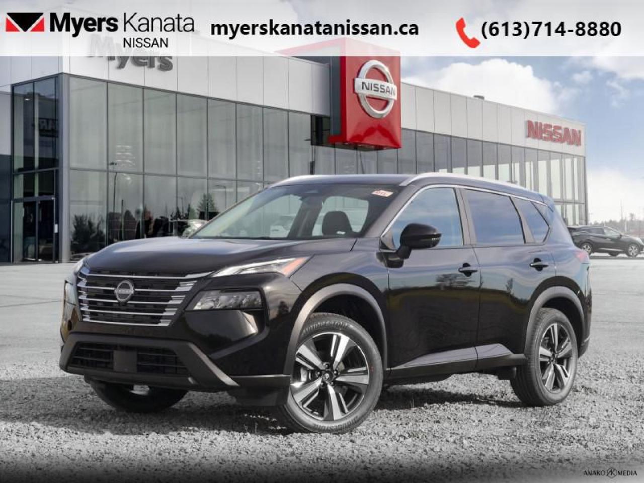 <b>Moonroof,  Power Liftgate,  Adaptive Cruise Control,  Alloy Wheels,  Heated Seats!</b><br> <br> <br> <br>  This 2025 Rogue aims to exhilarate the soul and satisfy the need for a dependable family hauler. <br> <br>Nissan was out for more than designing a good crossover in this 2025 Rogue. They were designing an experience. Whether your adventure takes you on a winding mountain path or finding the secrets within the city limits, this Rogue is up for it all. Spirited and refined with space for all your cargo and the biggest personalities, this Rogue is an easy choice for your next family vehicle.<br> <br> This super blk SUV  has an automatic transmission and is powered by a  201HP 1.5L 3 Cylinder Engine.<br> <br> Our Rogues trim level is SV. Rogue SV steps things up with a power moonroof, a power liftgate for rear cargo access, adaptive cruise control and ProPilot Assist. Also standard include heated front heats, a heated leather steering wheel, mobile hotspot internet access, proximity key with remote engine start, dual-zone climate control, and an 8-inch infotainment screen with NissanConnect, Apple CarPlay, and Android Auto. Safety features also include lane departure warning, blind spot detection, front and rear collision mitigation, and rear parking sensors. This vehicle has been upgraded with the following features: Moonroof,  Power Liftgate,  Adaptive Cruise Control,  Alloy Wheels,  Heated Seats,  Heated Steering Wheel,  Mobile Hotspot. <br><br> <br/>    5.99% financing for 84 months. <br> Payments from <b>$639.47</b> monthly with $0 down for 84 months @ 5.99% APR O.A.C. ( Plus applicable taxes -  $621 Administration fee included. Licensing not included.    ).  Incentives expire 2025-01-02.  See dealer for details. <br> <br><br> Come by and check out our fleet of 40+ used cars and trucks and 110+ new cars and trucks for sale in Kanata.  o~o